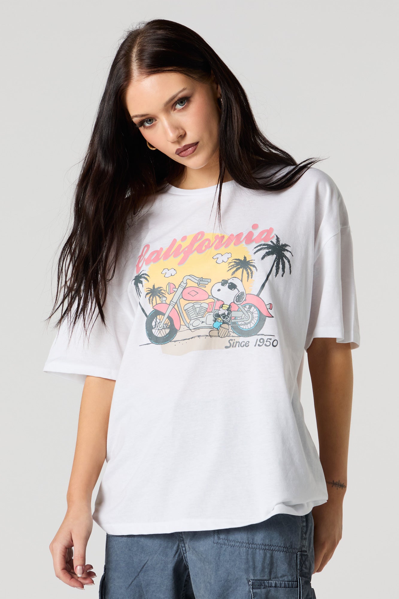 California Snoopy Graphic Boyfriend T-Shirt