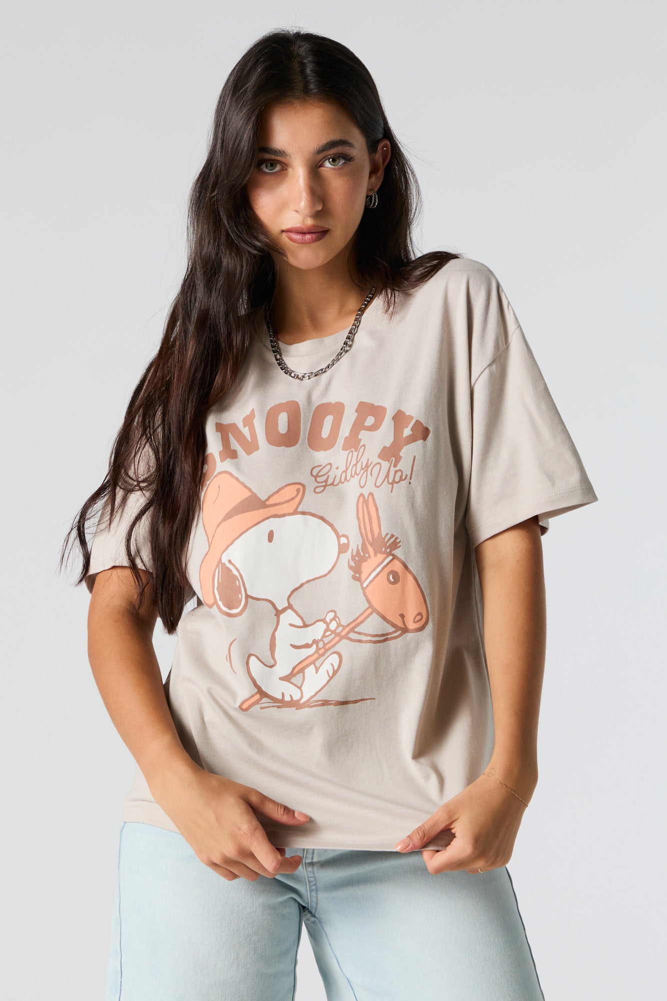 T-shirt de coupe garçonne à imprimé Snoopy Giddy Up