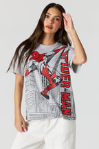 T-shirt de coupe garçonne à imprimé Spider-Man