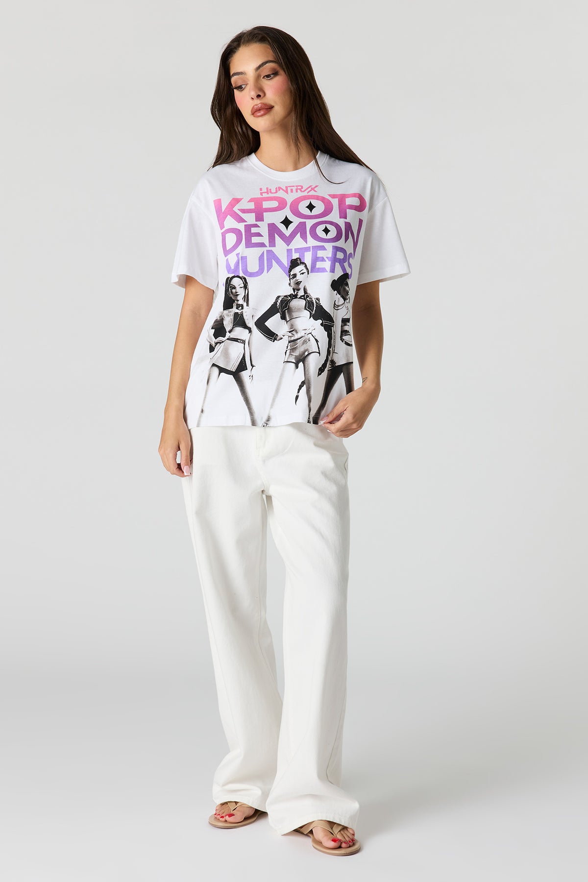 Alt View 3. KPop Demon Hunters Graphic Boyfriend T-Shirt - White
