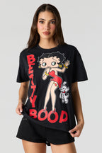 T-shirt de coupe garçonne à imprimé Betty Boop