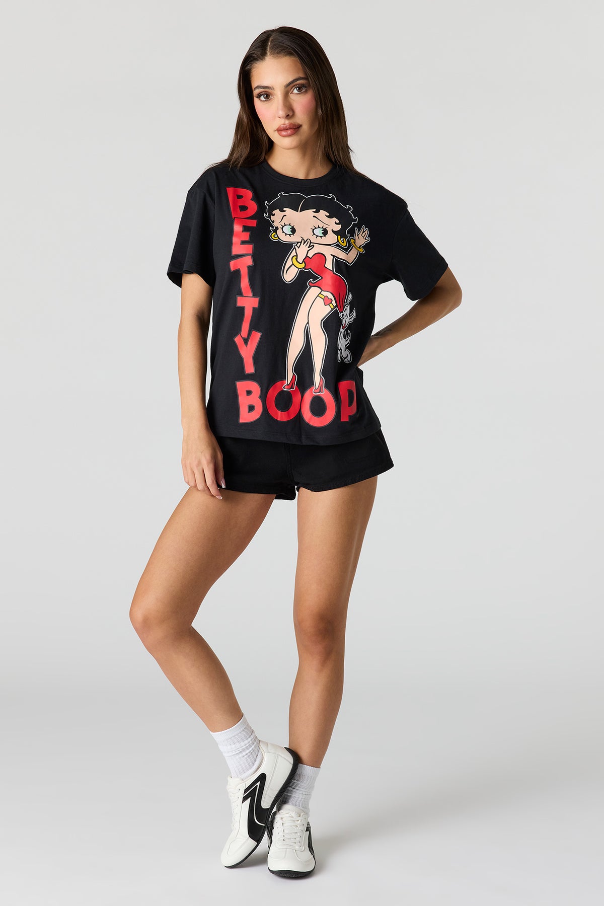 Vue alternative 3. T-shirt de coupe garçonne à imprimé Betty Boop