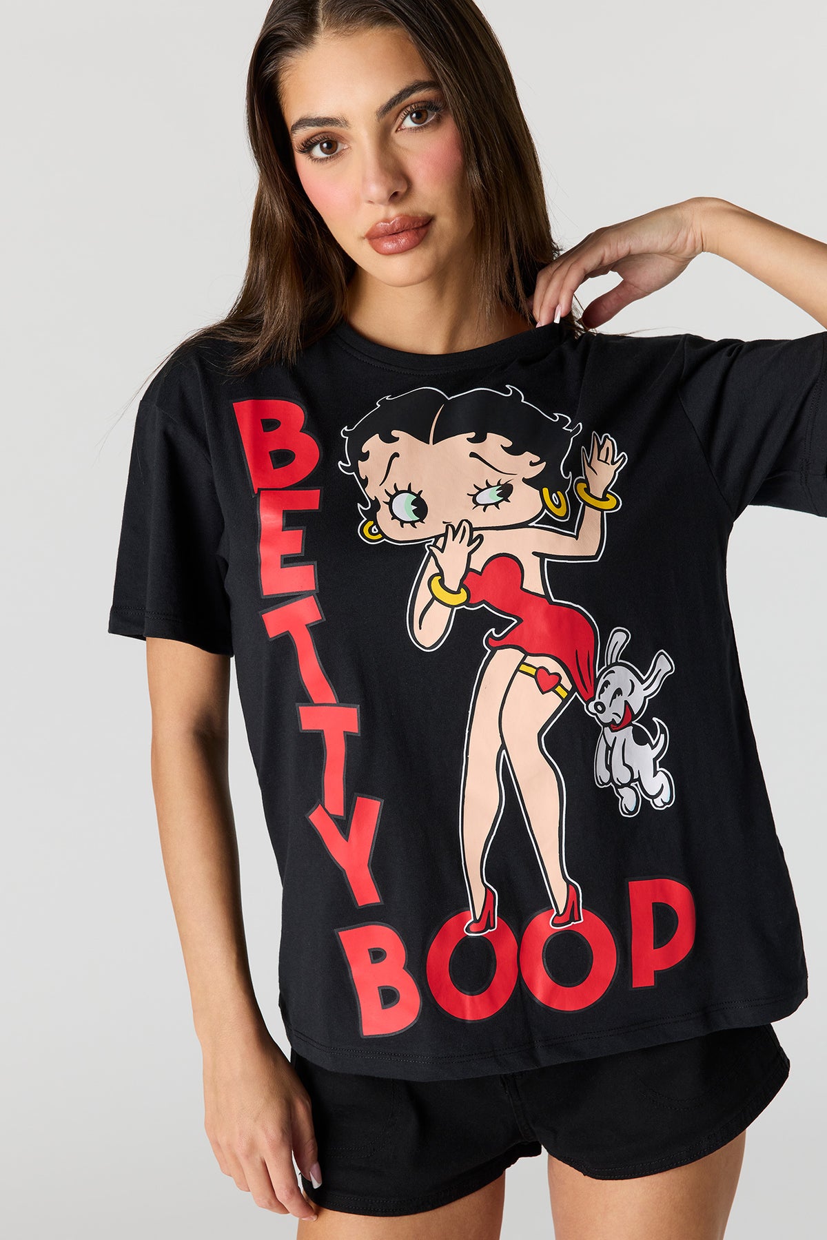 Vue alternative 4. T-shirt de coupe garçonne à imprimé Betty Boop