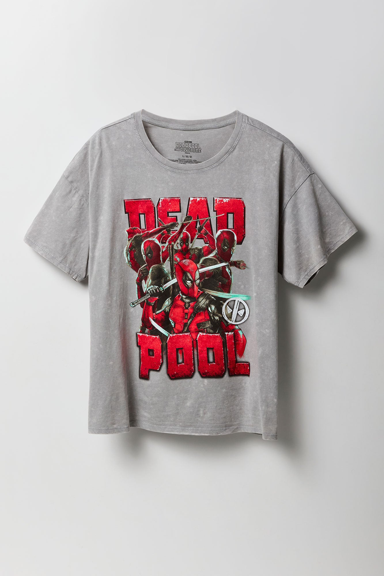 T-shirt de coupe garçonne délavé à imprimé Deadpool