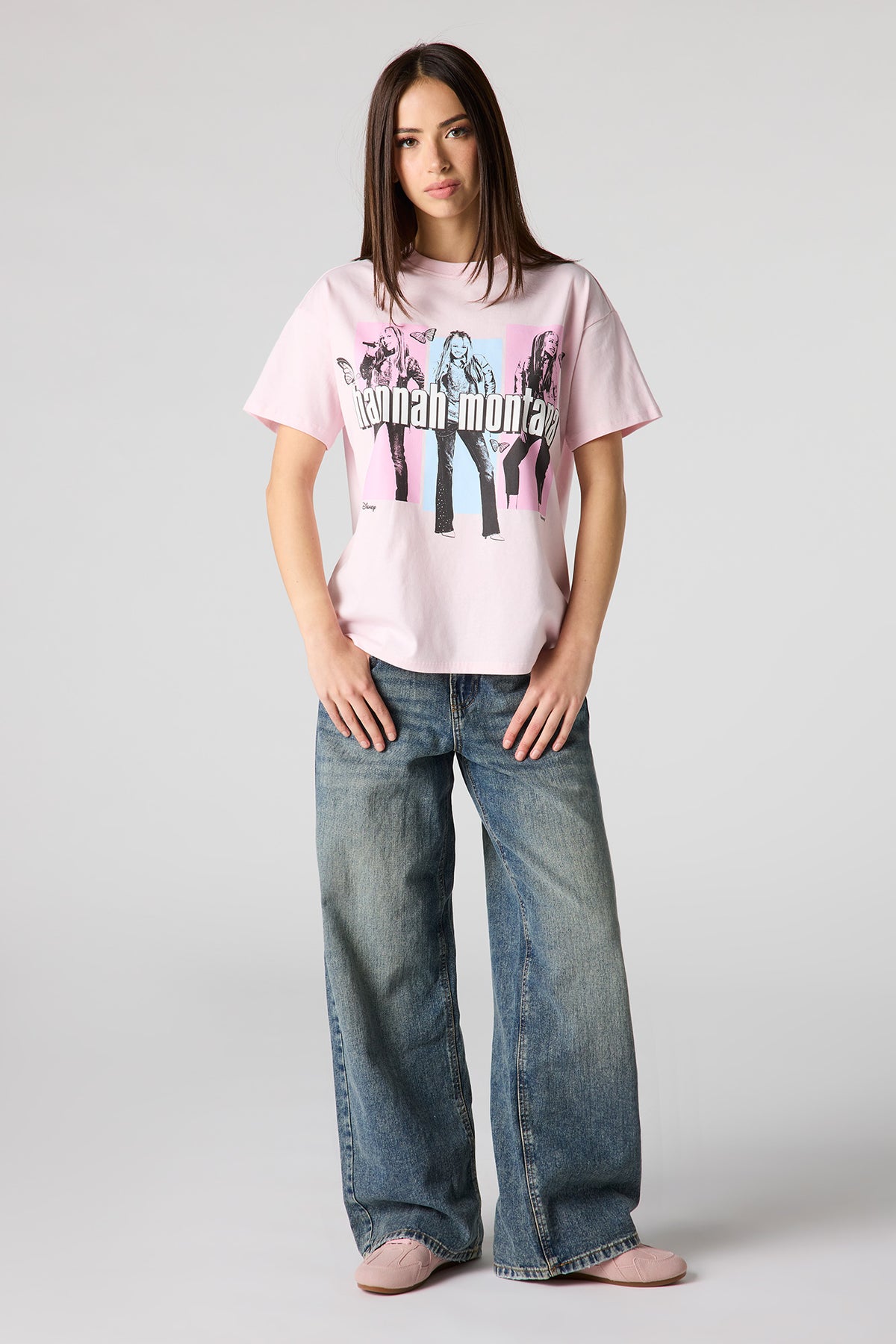 Vue alternative 3. T-shirt de coupe garçonne en coton lourd de luxe à imprimé Hannah Montana