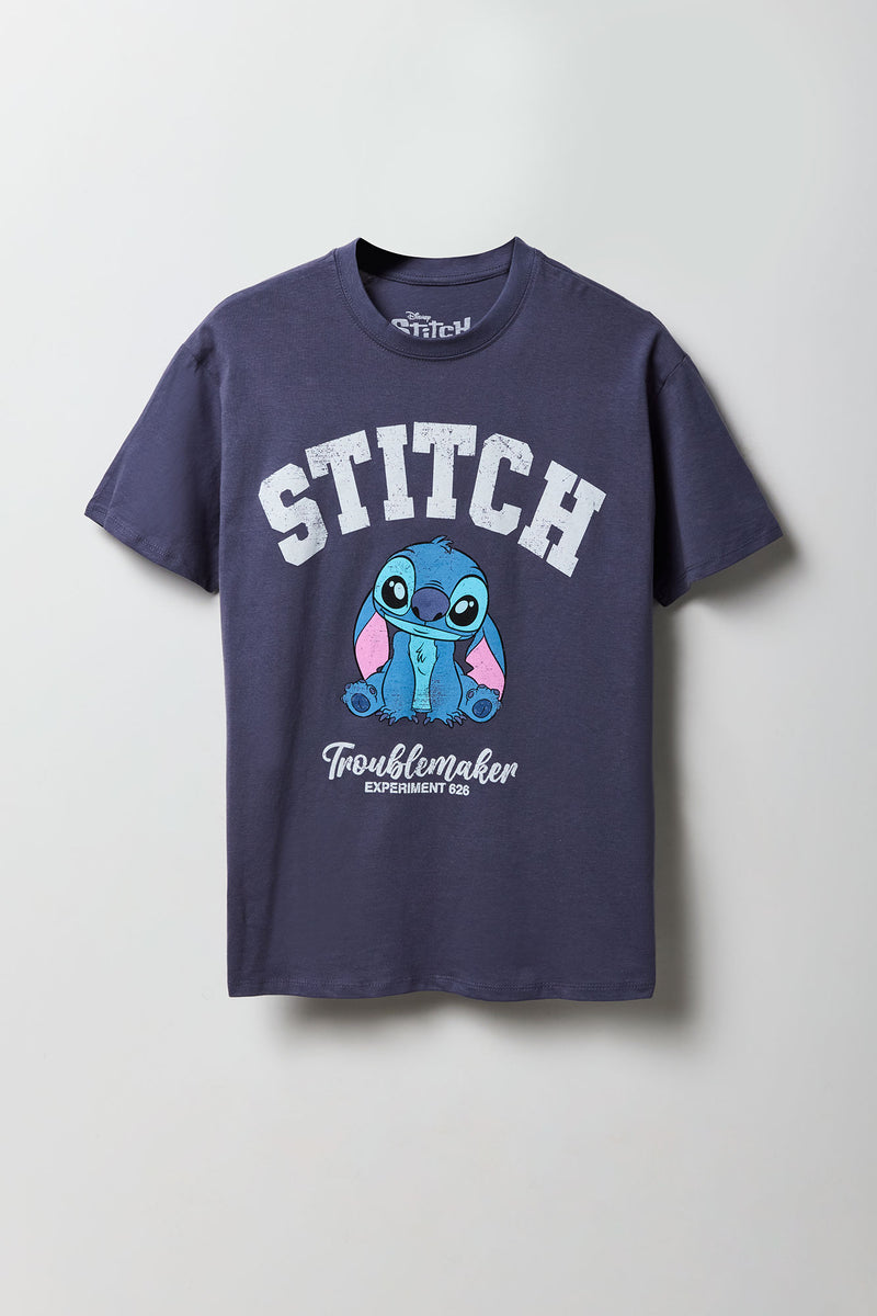 T-shirt de coupe garçonne à imprimé Stitch Troublemaker