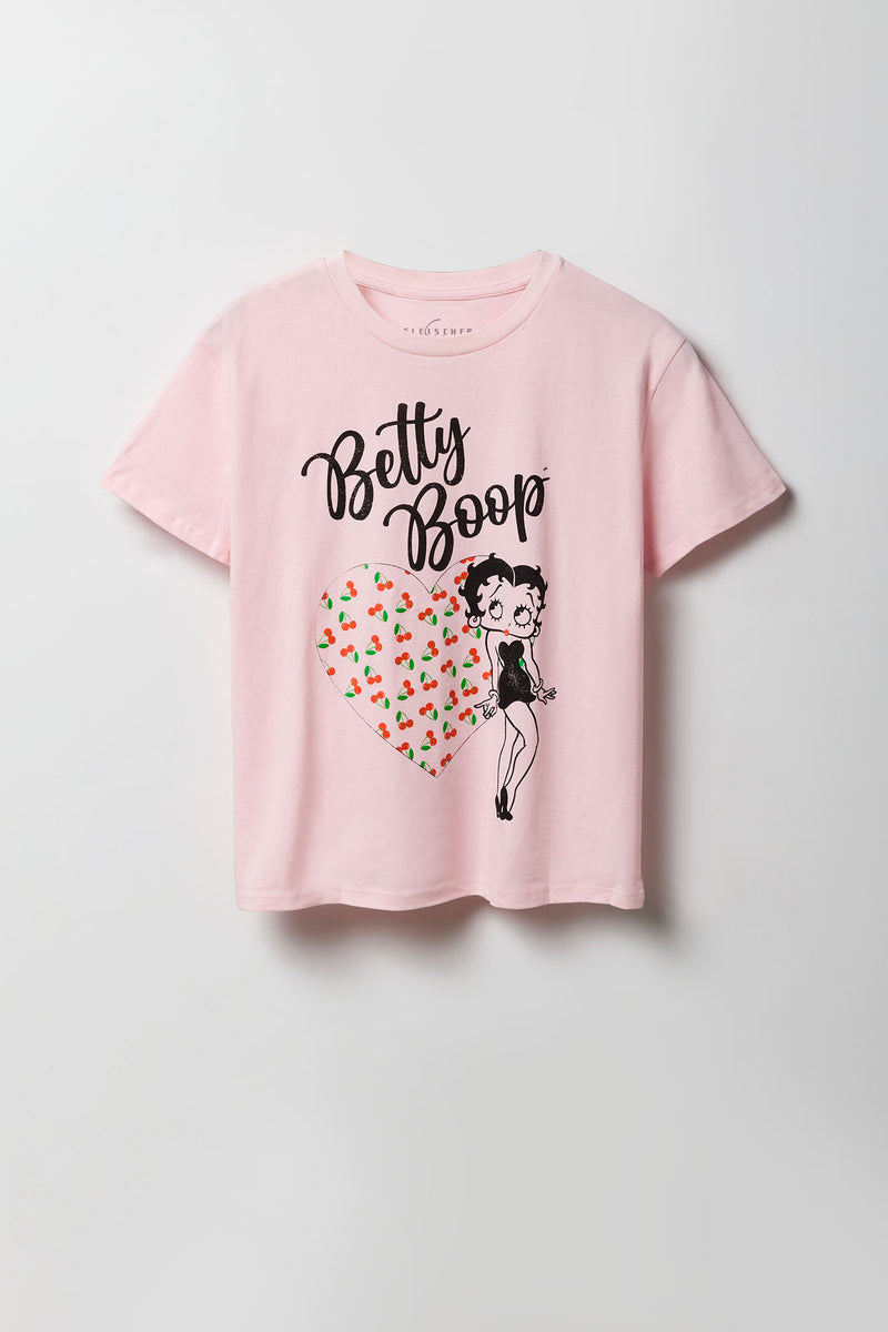 T-shirt de coupe garçonne à imprimé Betty Boop