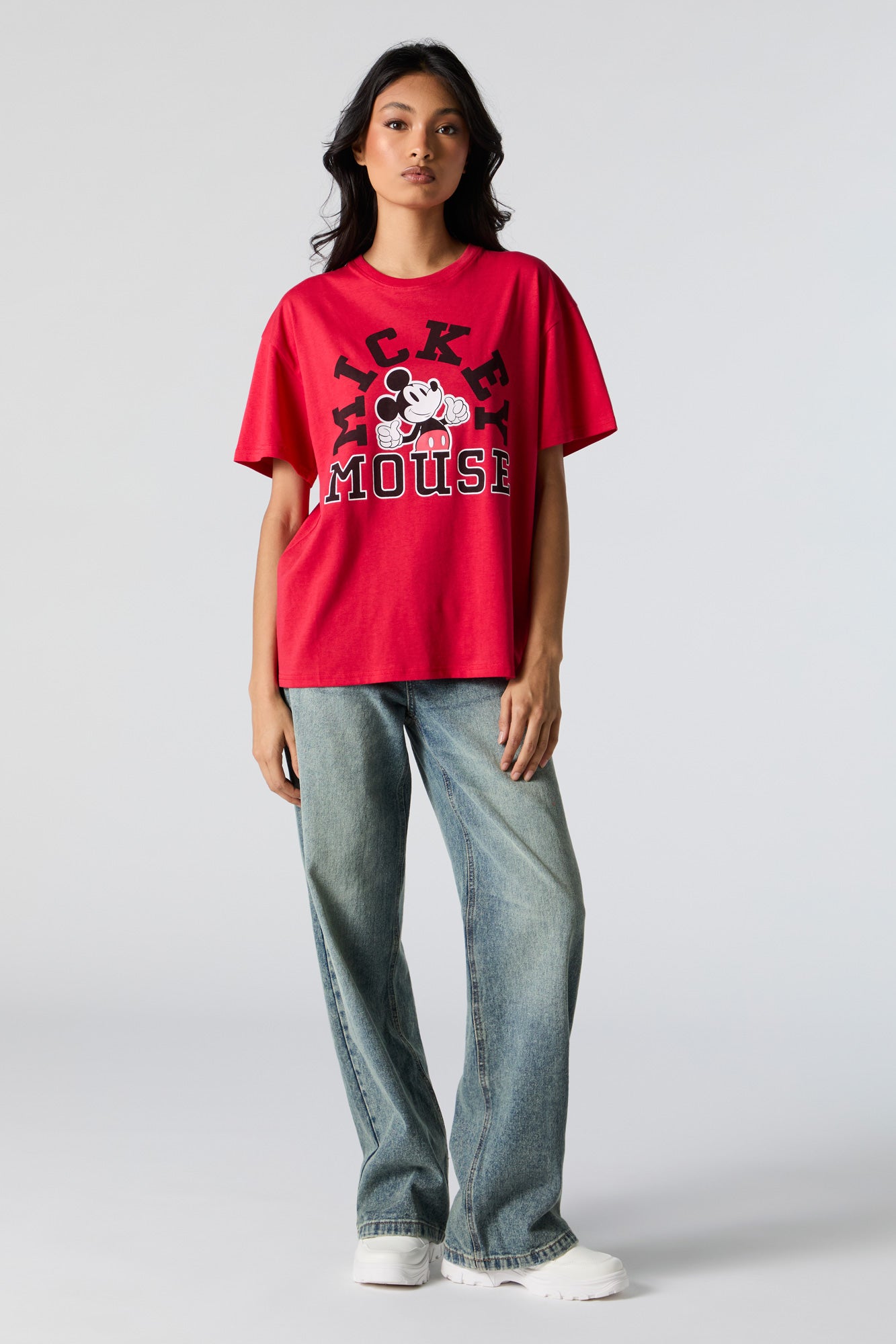 T-shirt de coupe garçonne à imprimé Mickey Mouse – Urban Planet