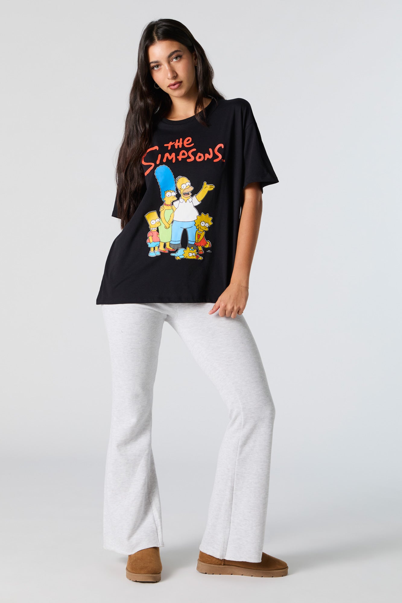 T-shirt de coupe garçonne à imprimé The Simpsons