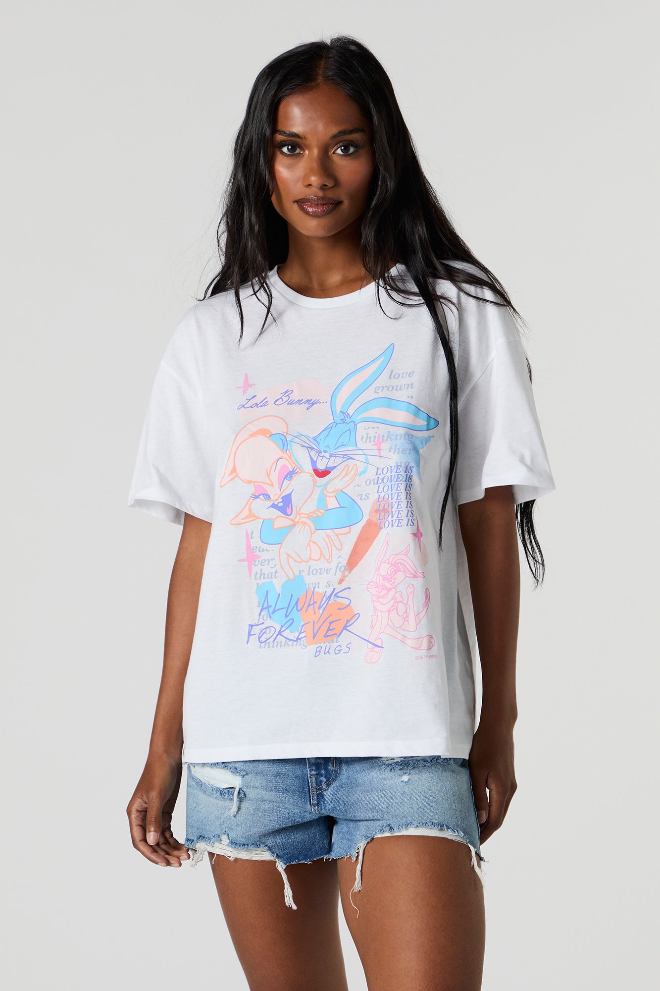 Lola and Bugs Bunny Graphic Boyfriend T-Shirt