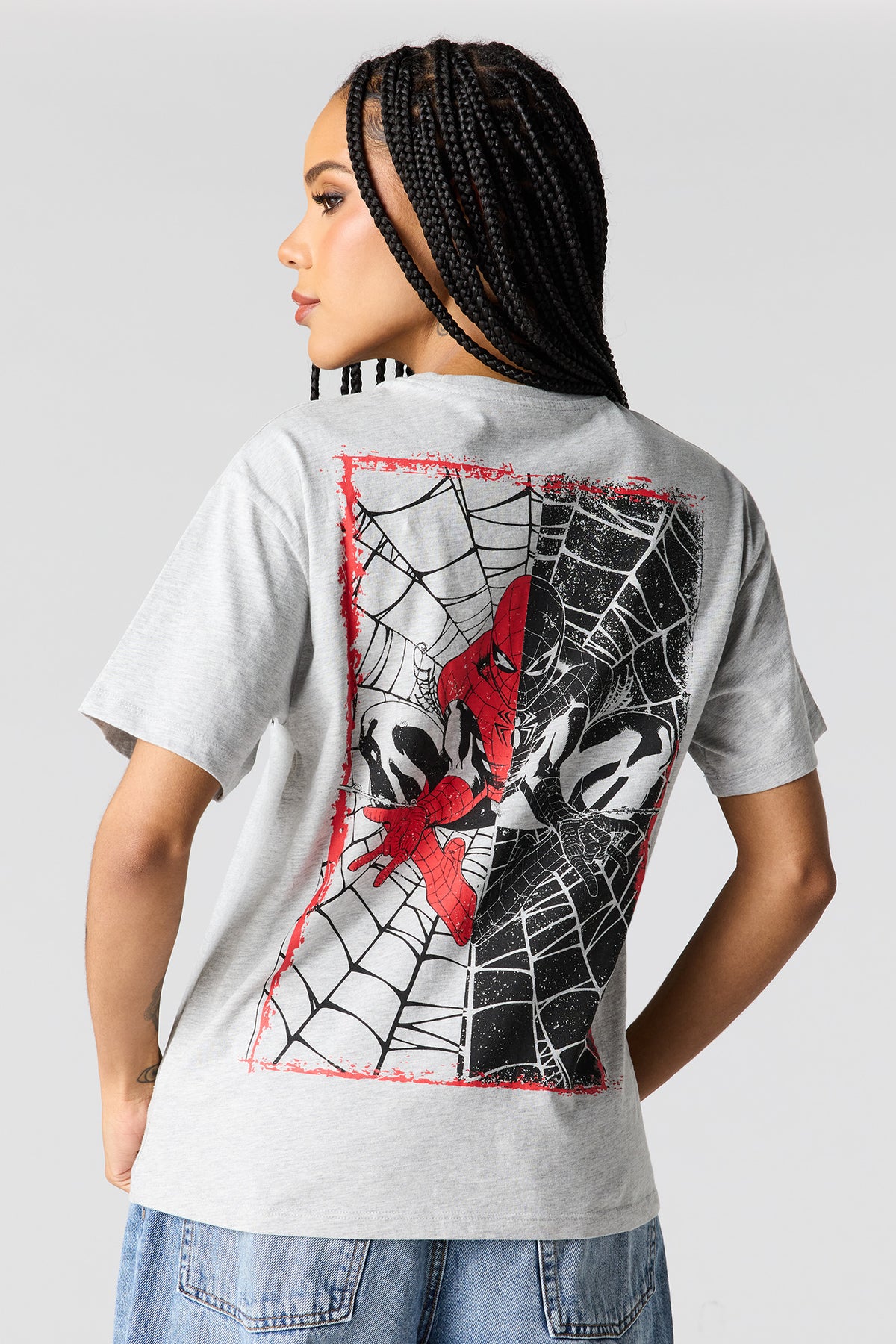 T-shirt de coupe garçonne à imprimé Spider-Man