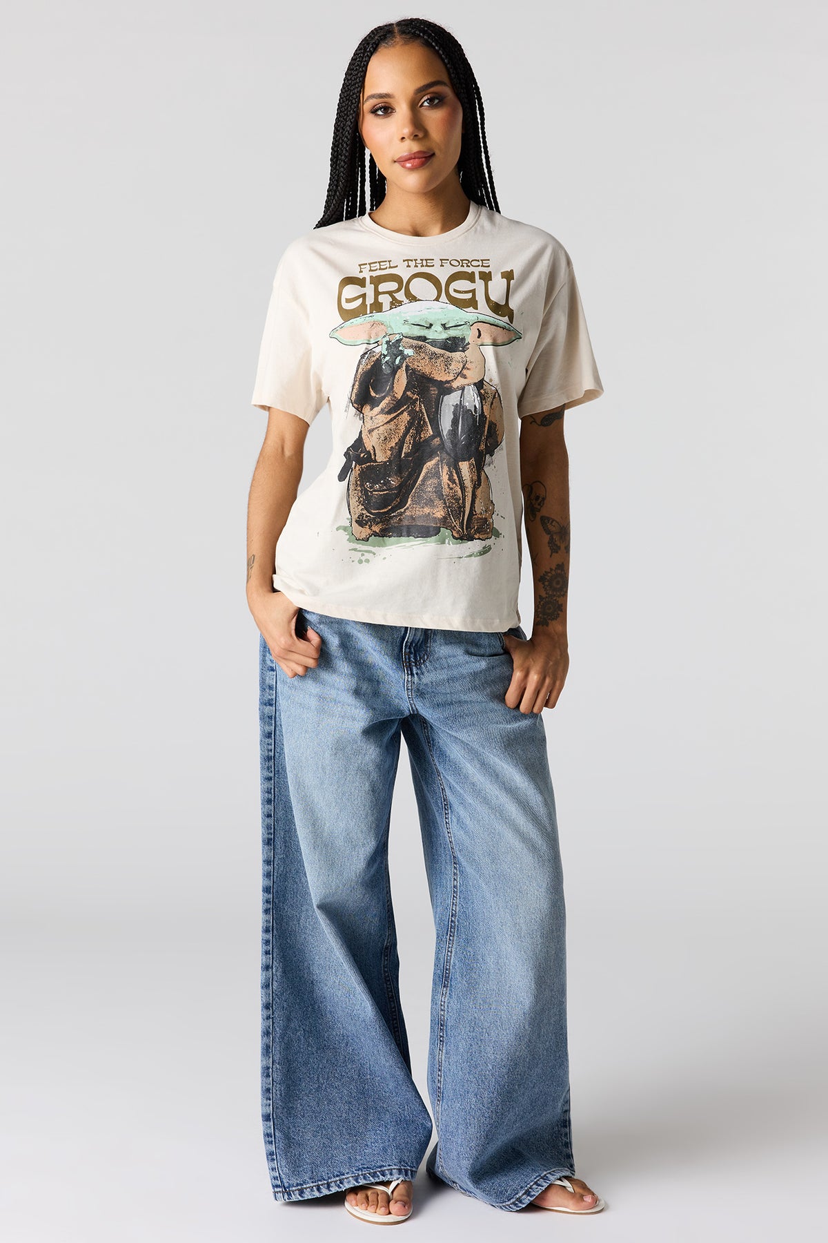 Vue alternative 3. T-shirt de coupe garçonne à imprimé Grogu