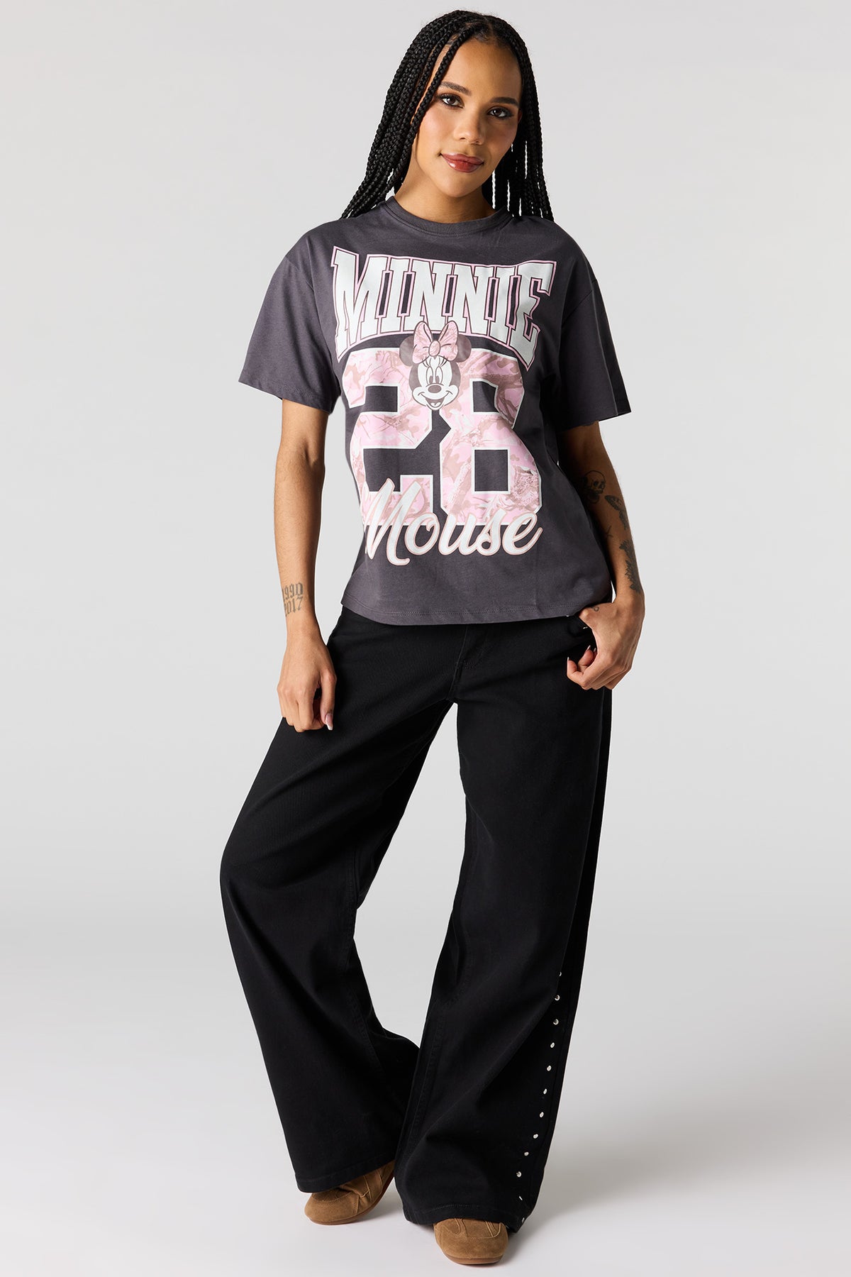 Vue alternative 3. T-shirt de coupe garçonne à imprimé Minnie