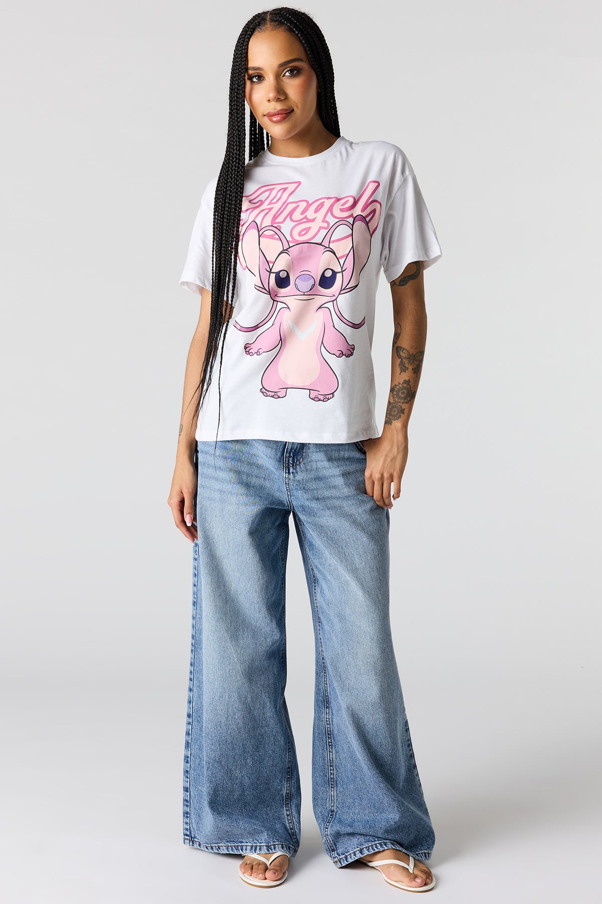 Alt View 3. Stitch Graphic Boyfriend T-Shirt - White