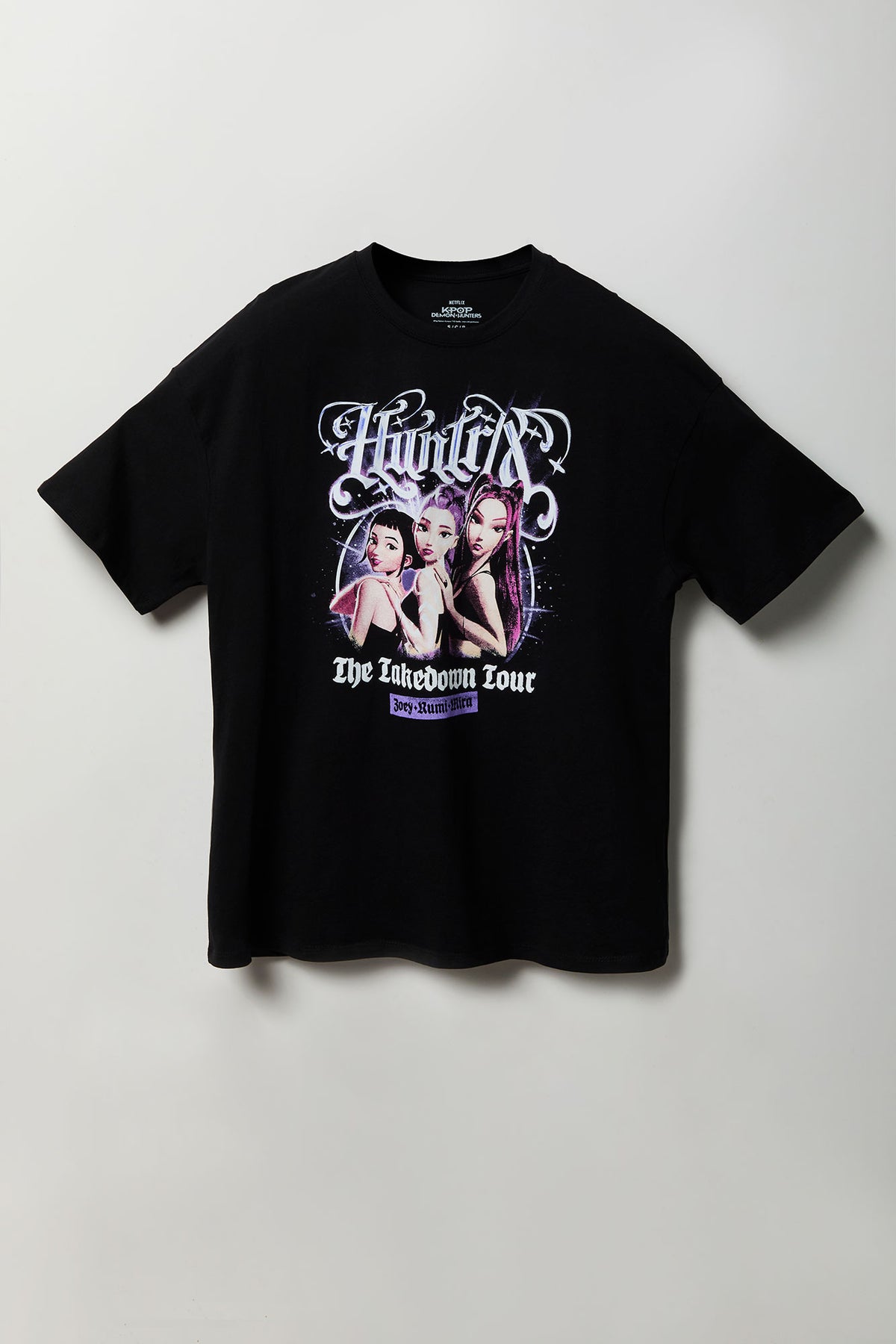KPop Demon Hunters Graphic Oversized T-Shirt - Black