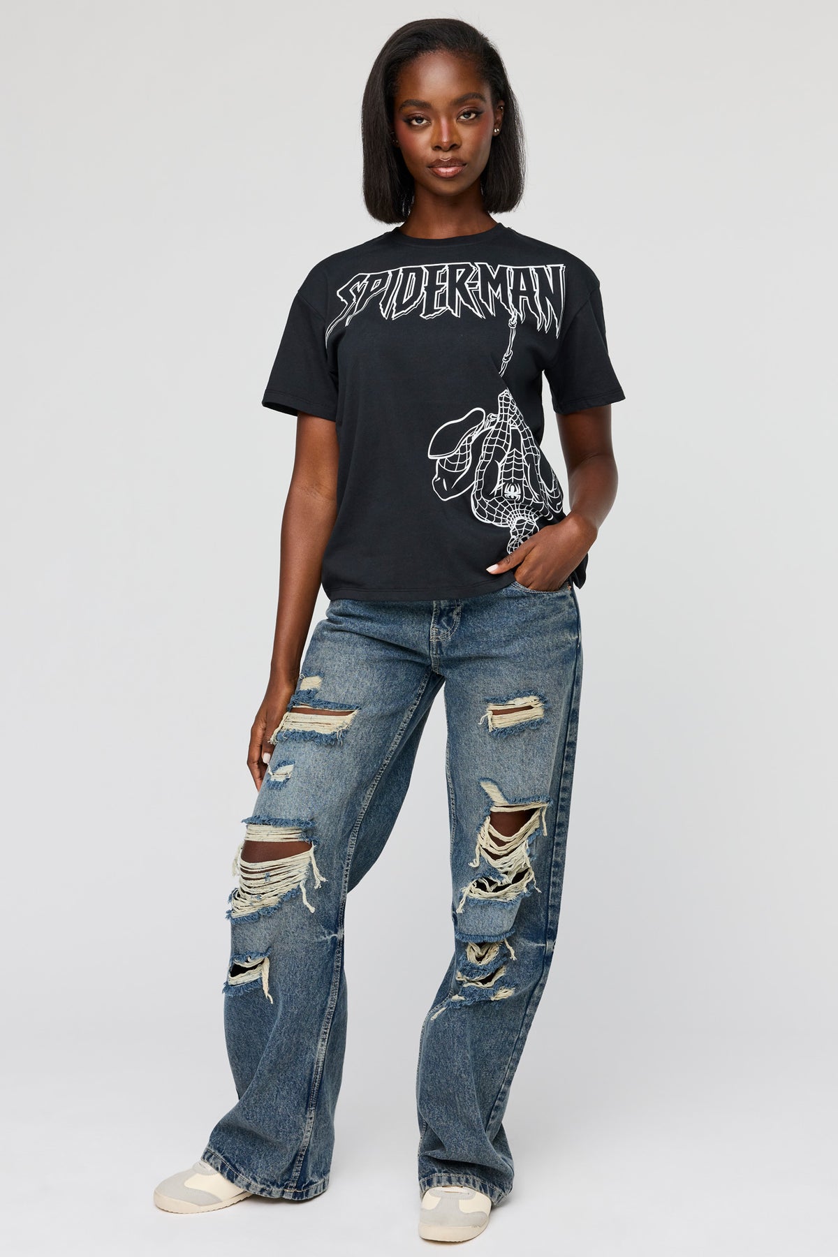 Vue alternative 3. T-shirt de coupe garçonne à imprimé Spider-Man