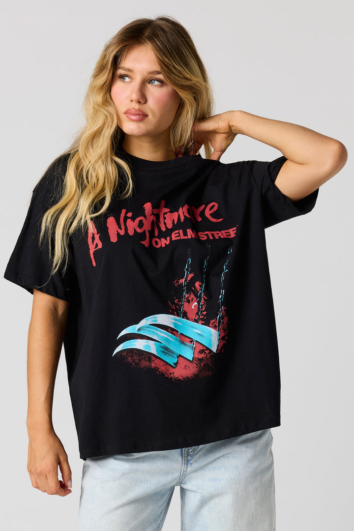 T-shirt de coupe garçonne à imprimé Horror Movie