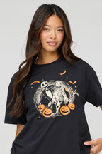 T-shirt de coupe garçonne à imprimé The Nightmare Before Christmas
