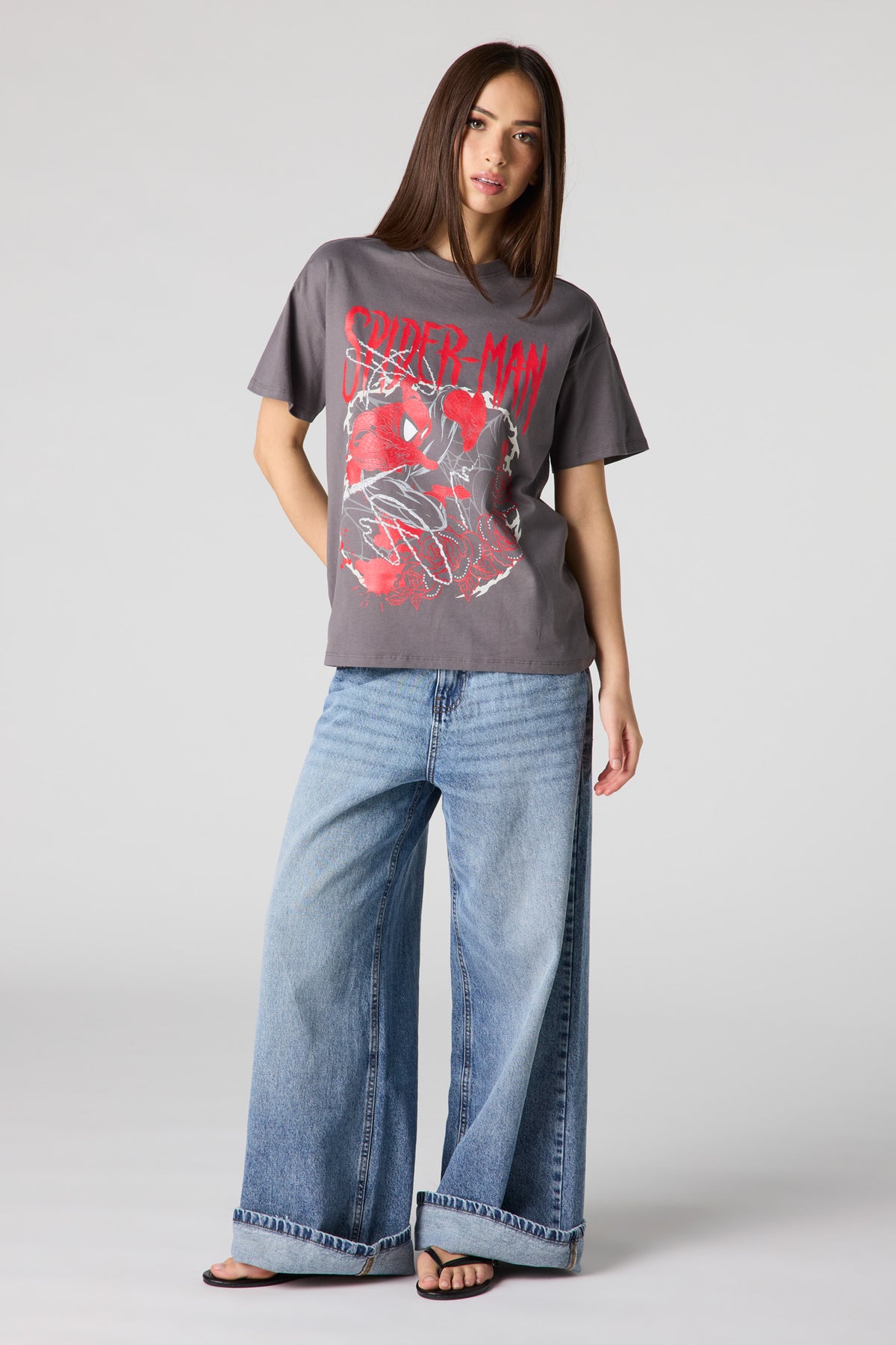 Vue alternative 3. T-shirt en coton lourd de luxe à imprimé Spider-Man