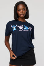 T-shirt de coupe garçonne à imprimé Stitch & Angel