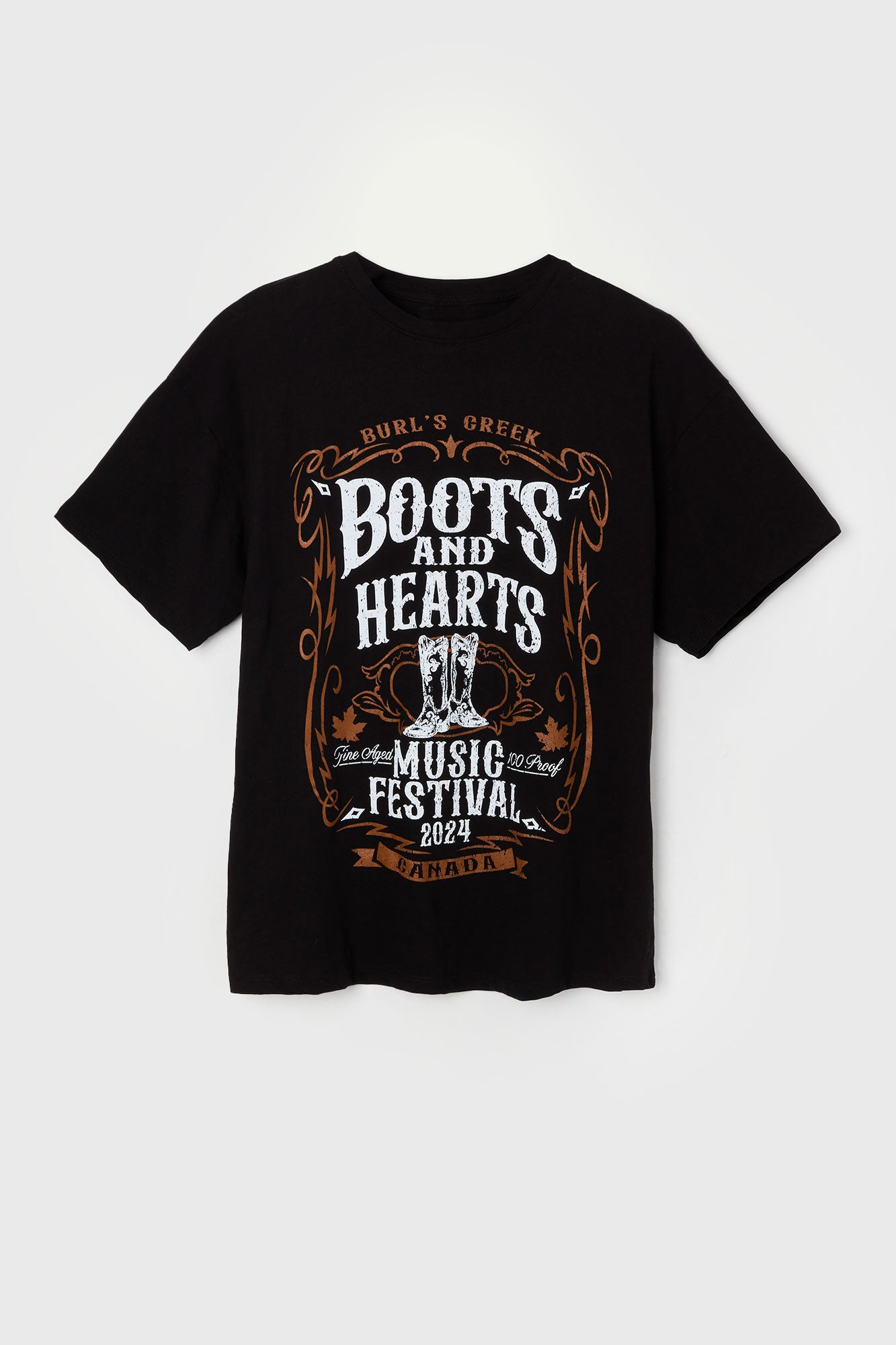 T-shirt coupe garçonne à imprimé Boots and Hearts