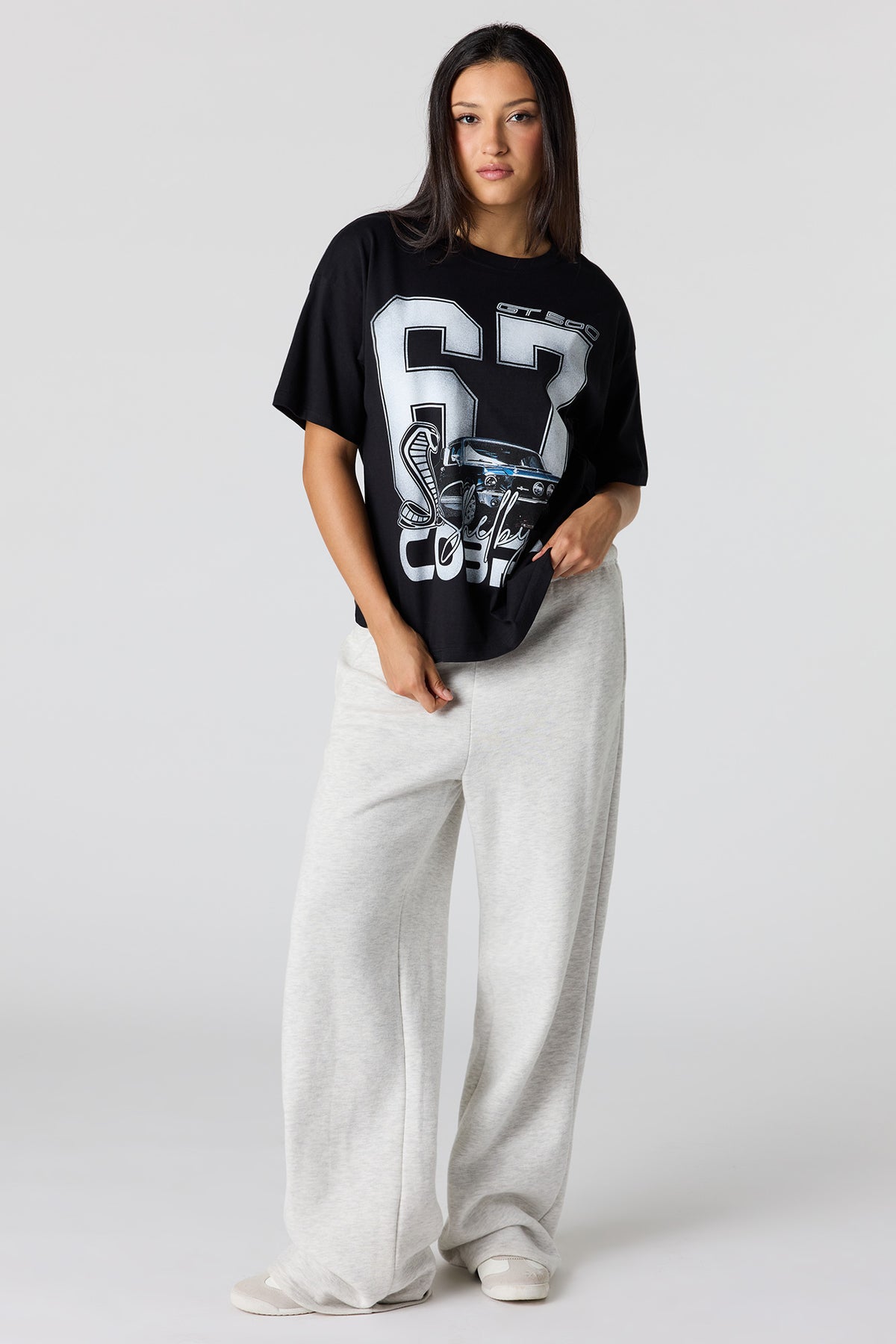 Alt View 3. Luxe Heavy Cotton Shelby Cobra Graphic T-Shirt - Black