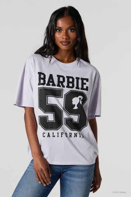 T-shirt de coupe garçonne à imprimé Barbie™