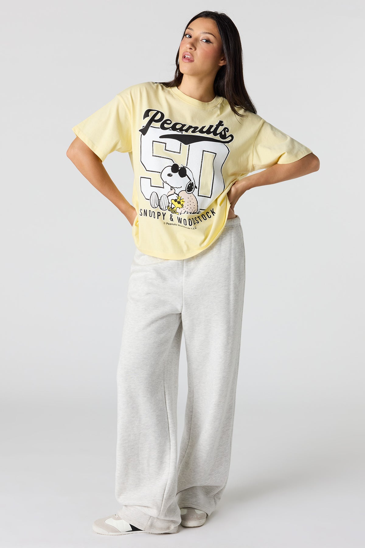 Alt View 3. Luxe Heavy Cotton Peanuts Graphic T-Shirt - Yellow