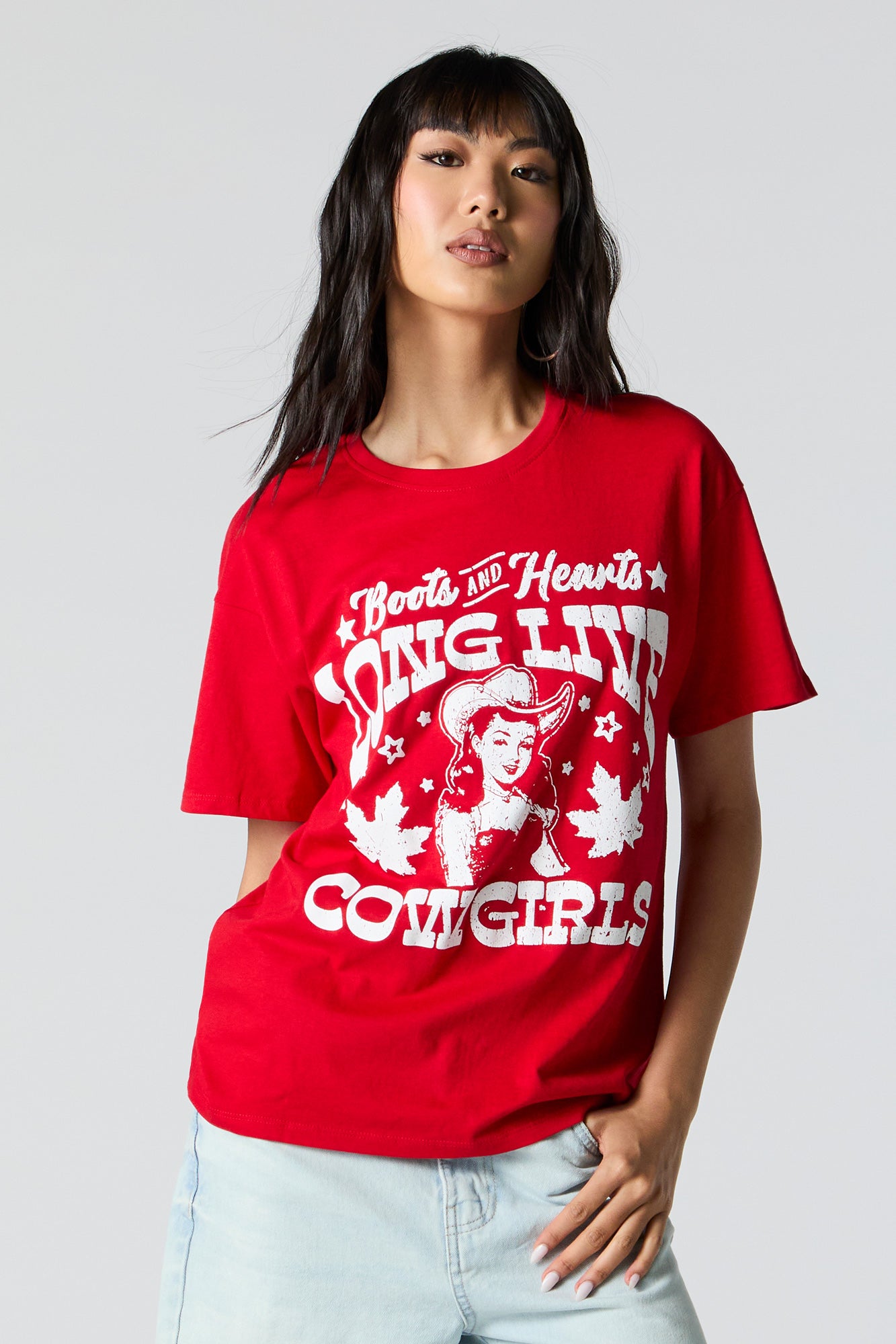 T-shirt à imprimé Boots and Hearts Long Live Cowgirls