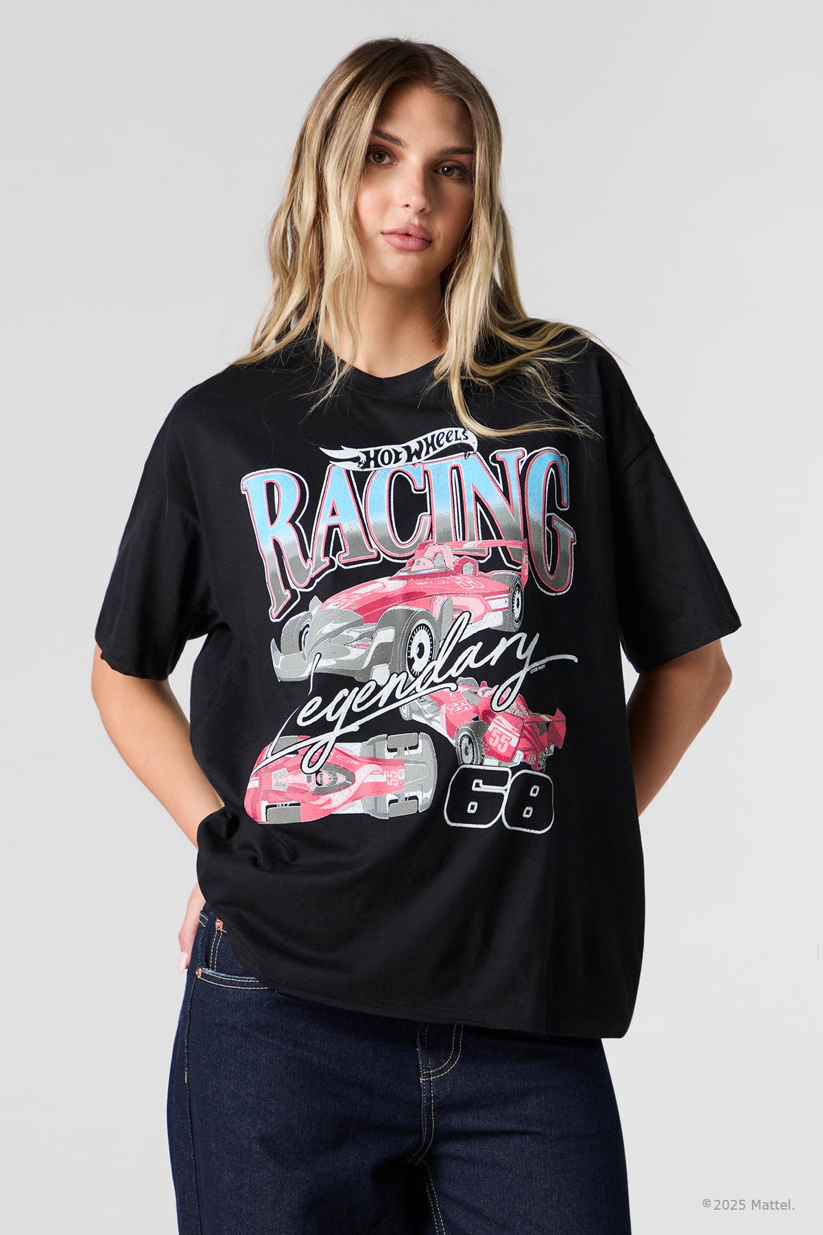 Hot Wheels™ Racing Graphic Boyfriend T-Shirt - Black