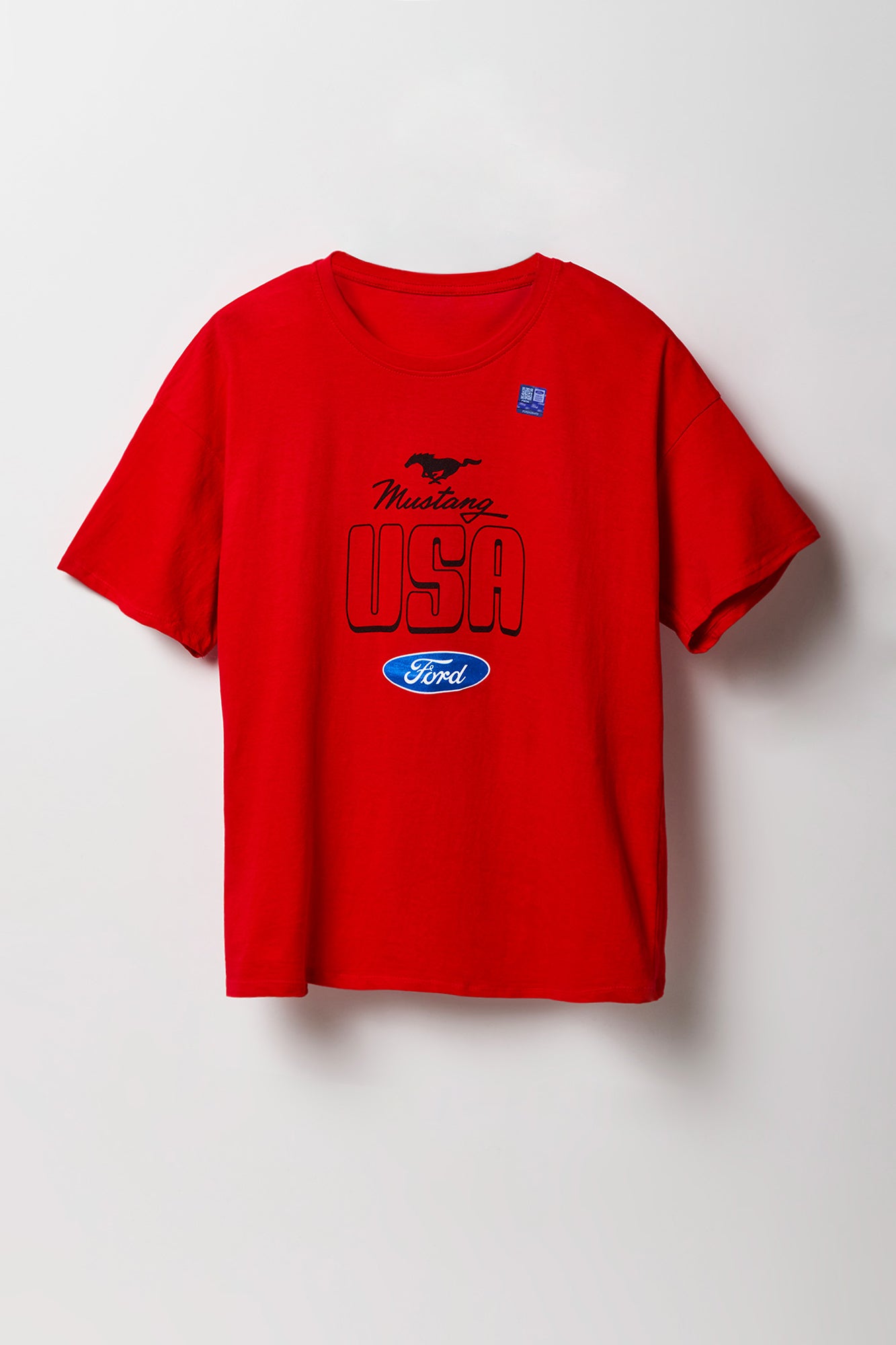 T-shirt de coupe garçonne à imprimé Ford Mustang