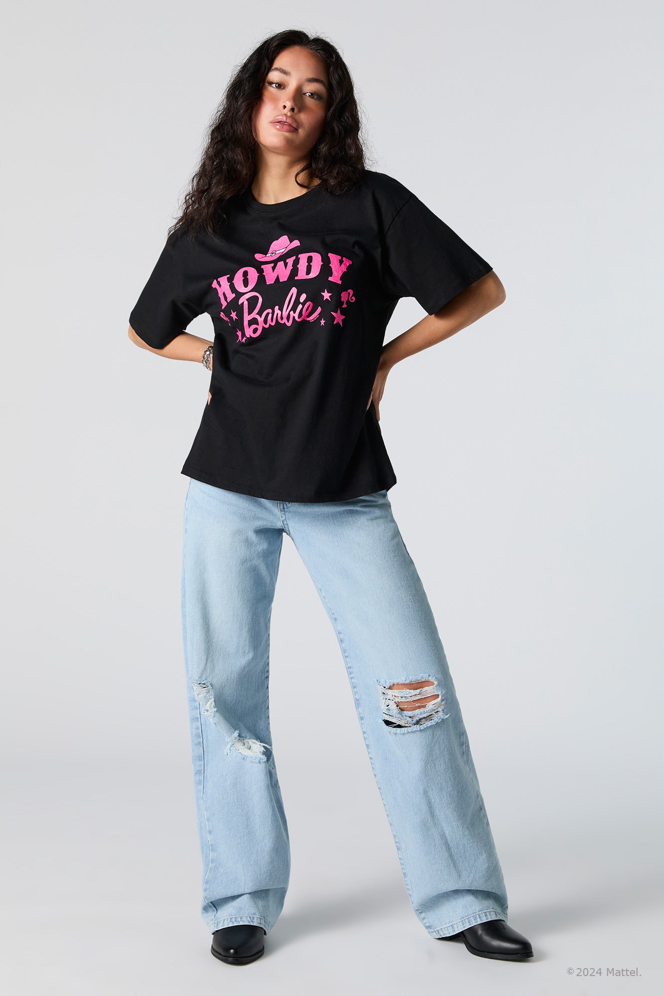 T-shirt de coupe garçonne à imprimé Barbie™ Howdy