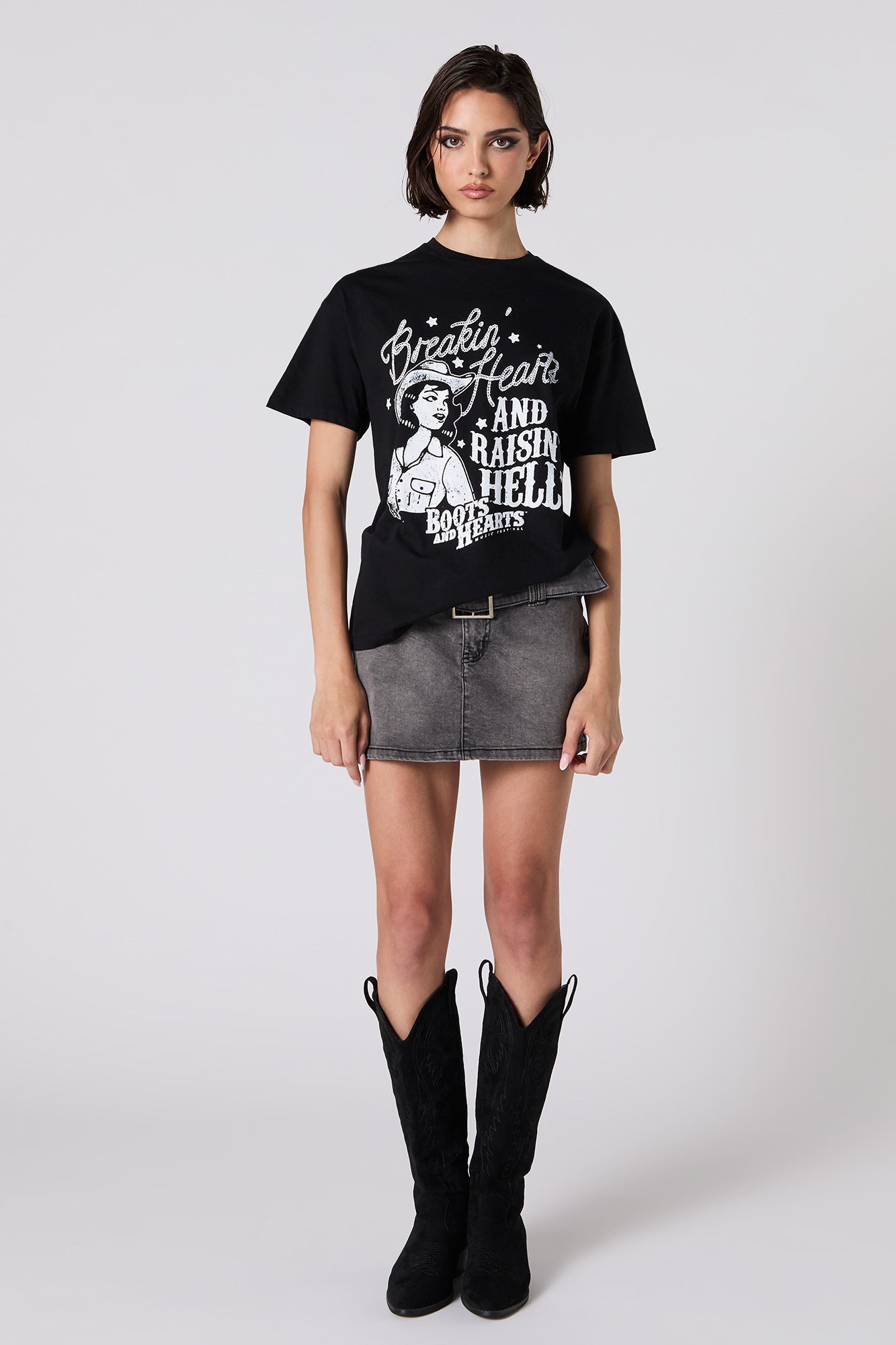 Breakin' Hearts Boots and Graphic Boyfriend T-Shirt