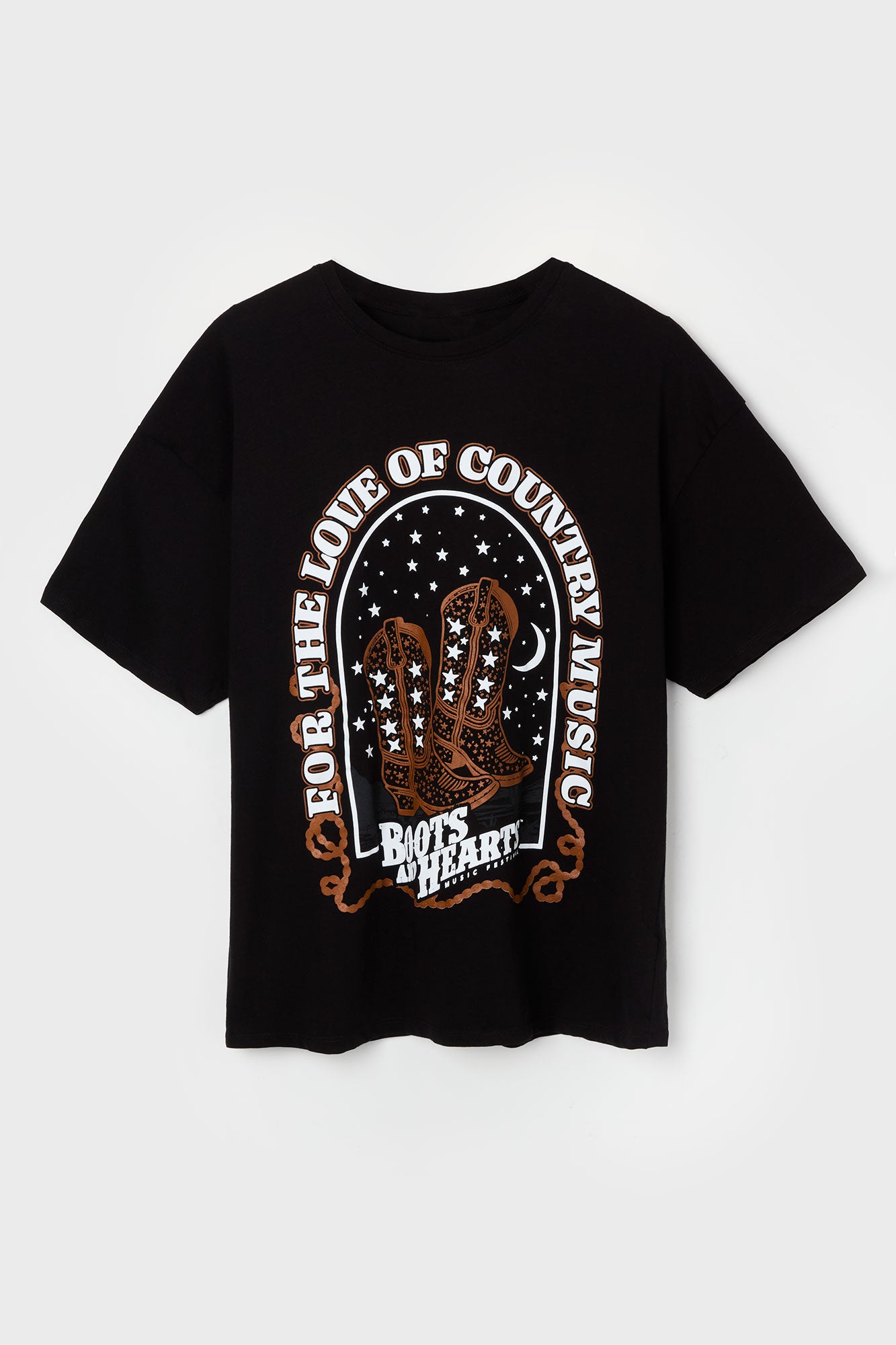 Boots and Hearts Cowboy Graphic Boyfriend T-Shirt