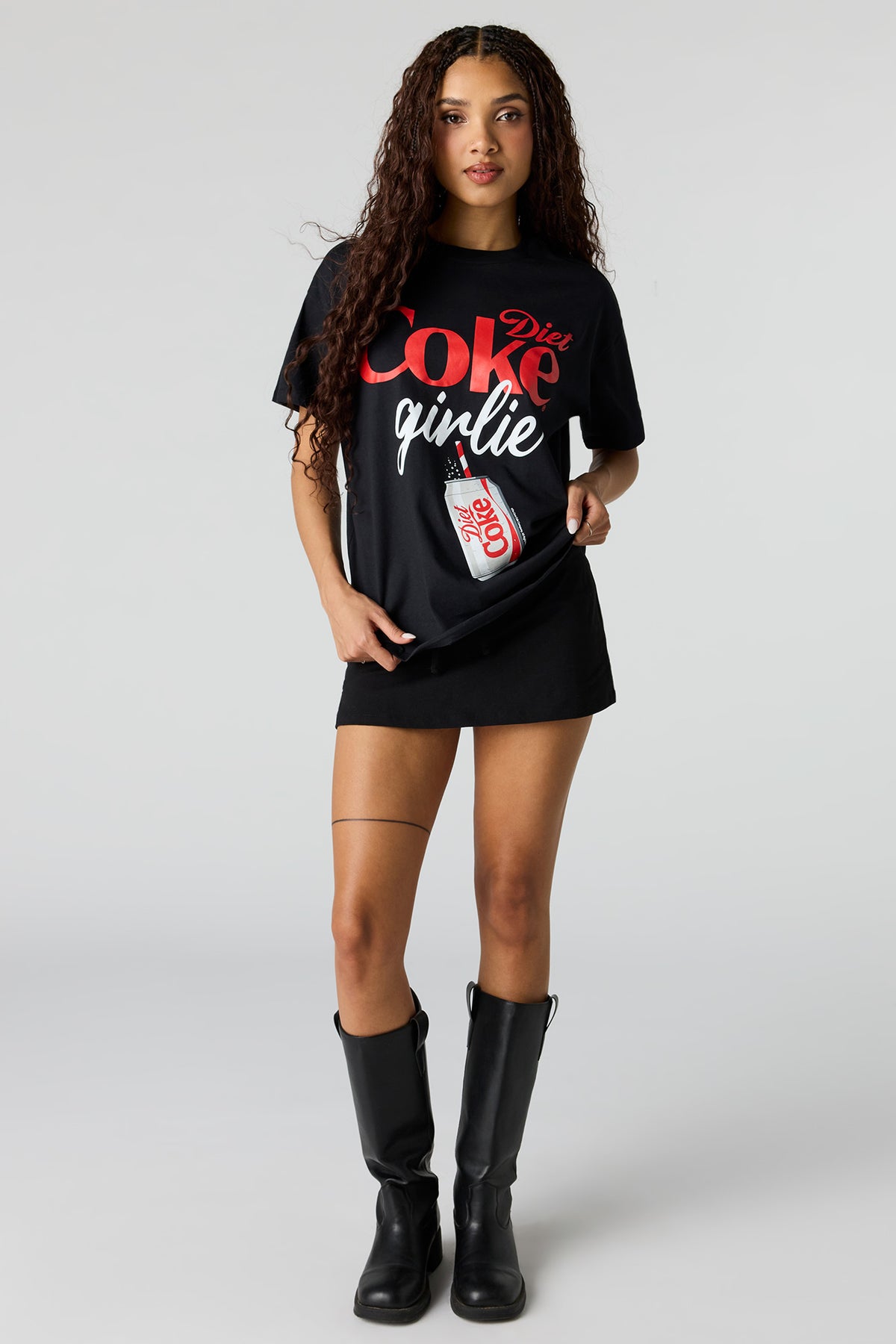 Alt View 3. Diet Graphic Boyfriend T-Shirt - Black