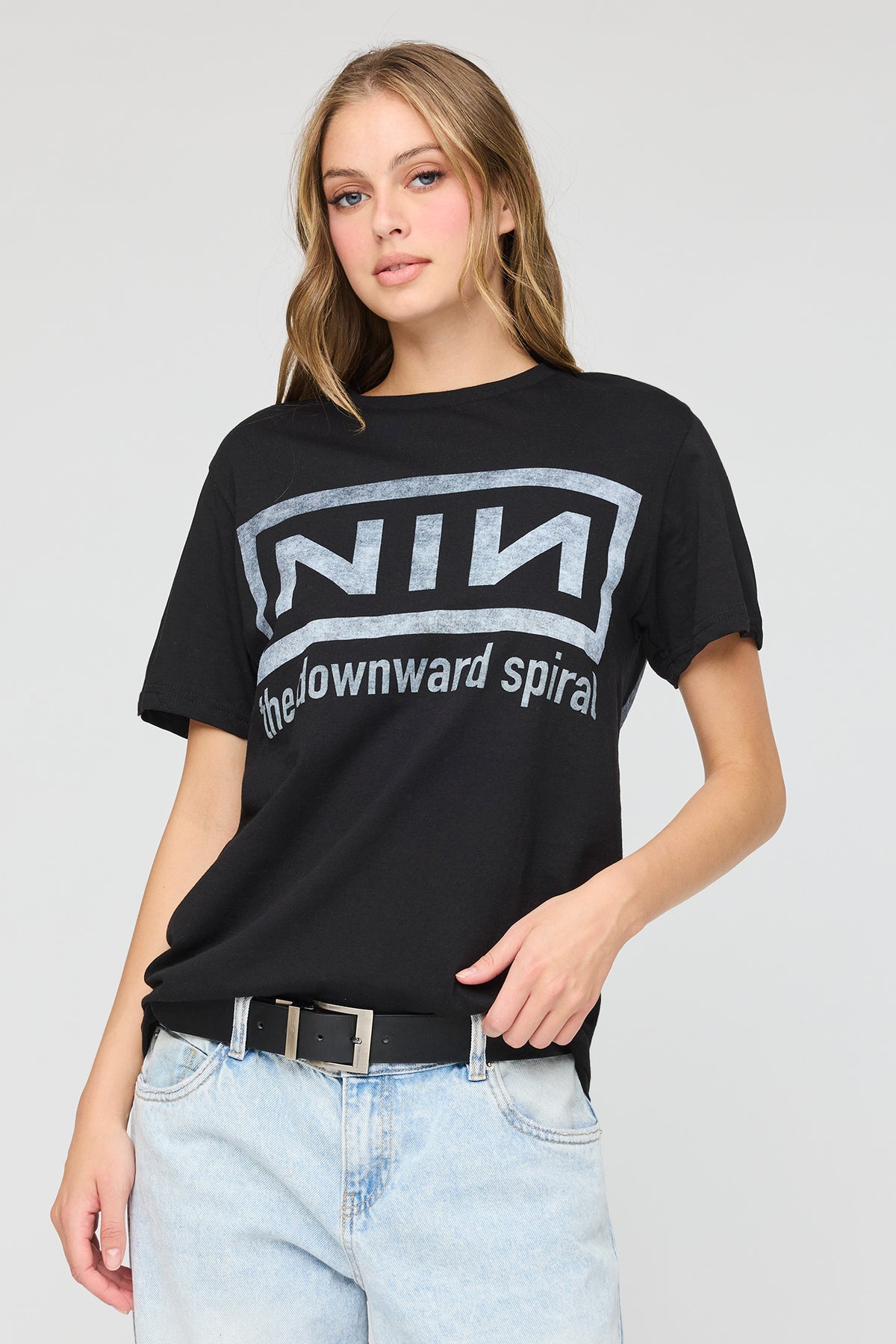 Nine Inch Nails Graphic Boyfriend T-Shirt - Black