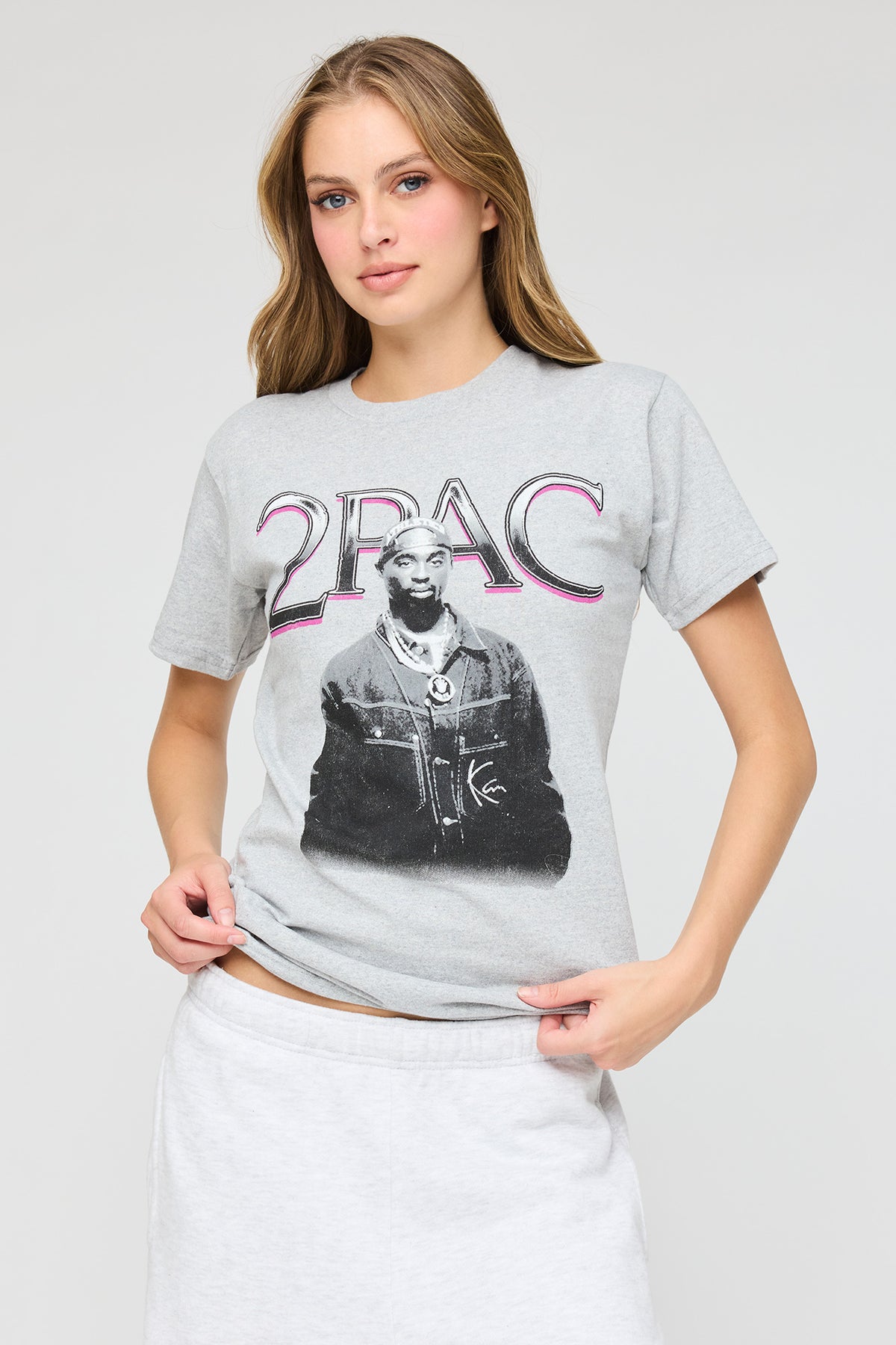 T-shirt de coupe garçonne à imprimé Tupac 