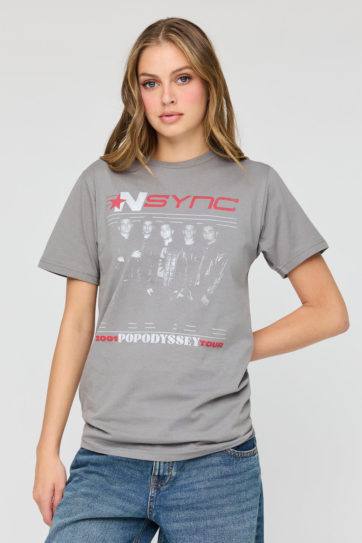 T-shirt de coupe garçonne à imprimé NSYNC 
