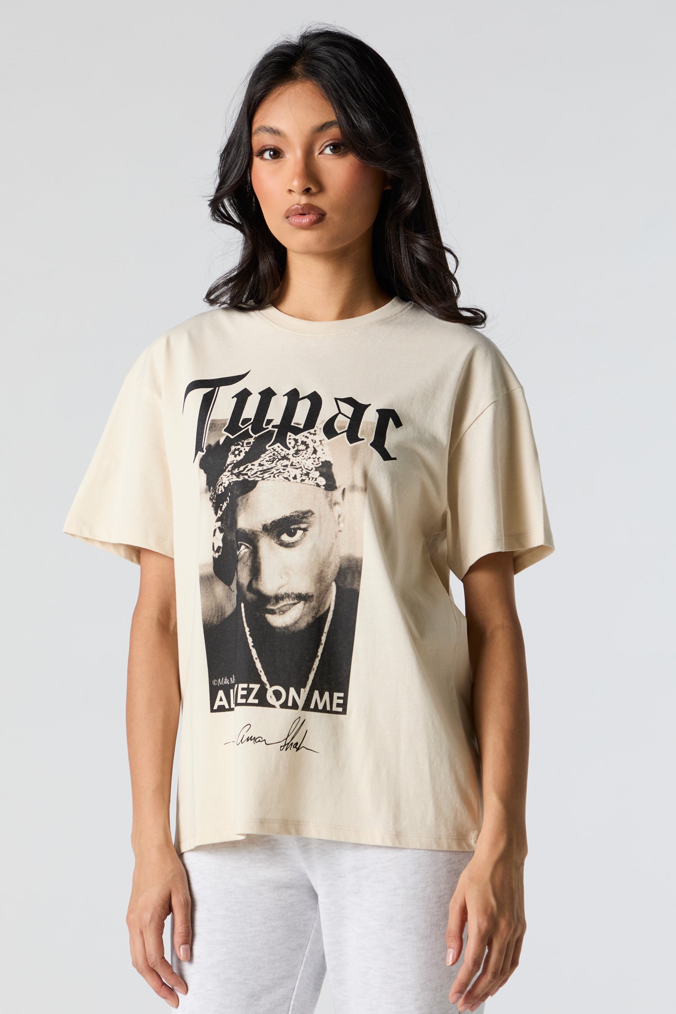 T-shirt de coupe garÃ§onne Ã  imprimÃ© Tupac