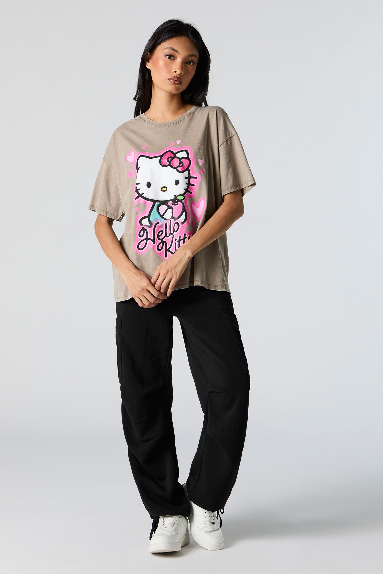 Hello Kitty Hearts Graphic Boyfriend T-Shirt
