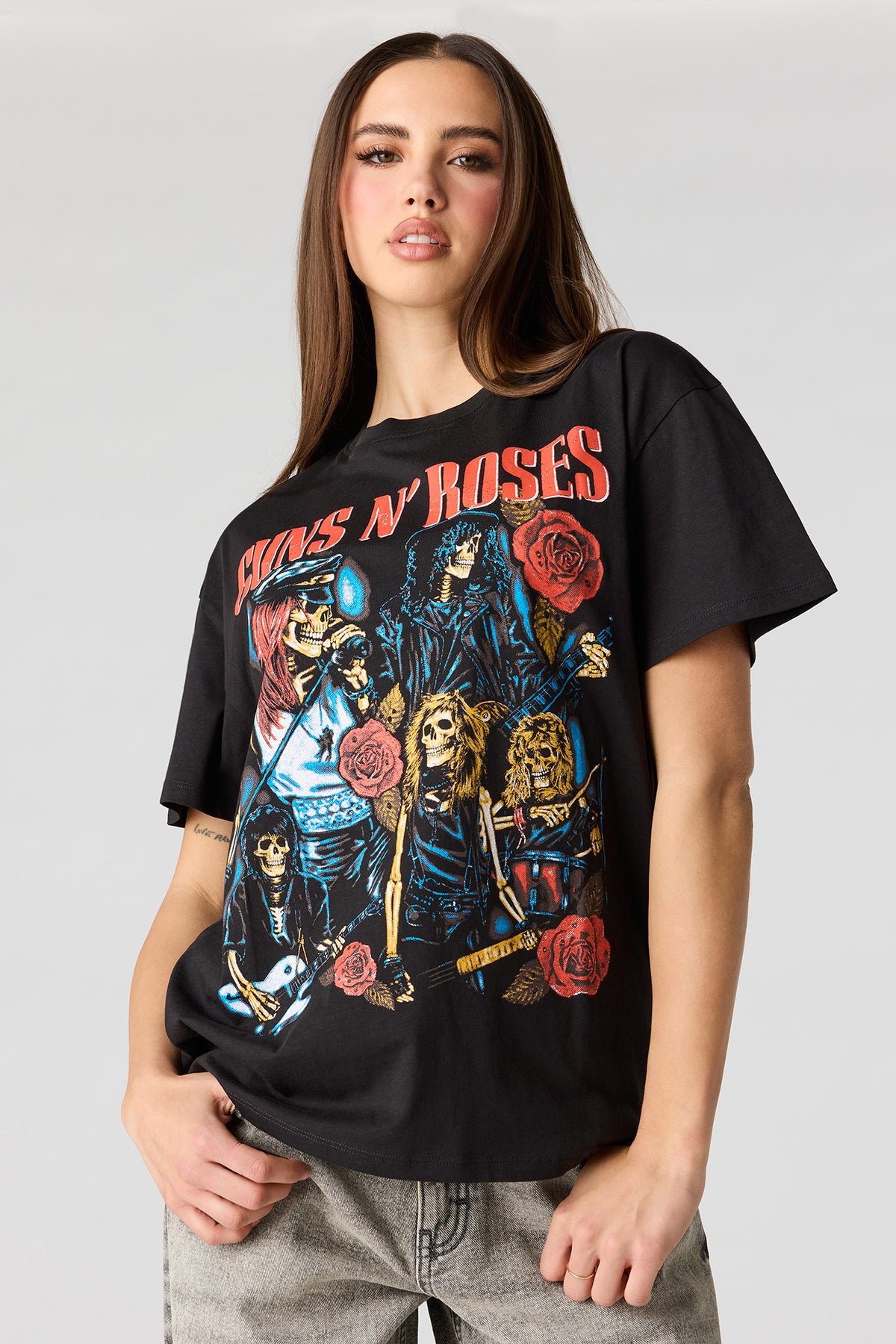 T-shirt de coupe garçonne à imprimé Guns N' Roses