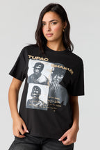 T-shirt de coupe garçonne à imprimé Tupac