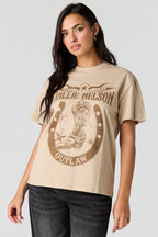 Willie Nelson Graphic Boyfriend T-Shirt