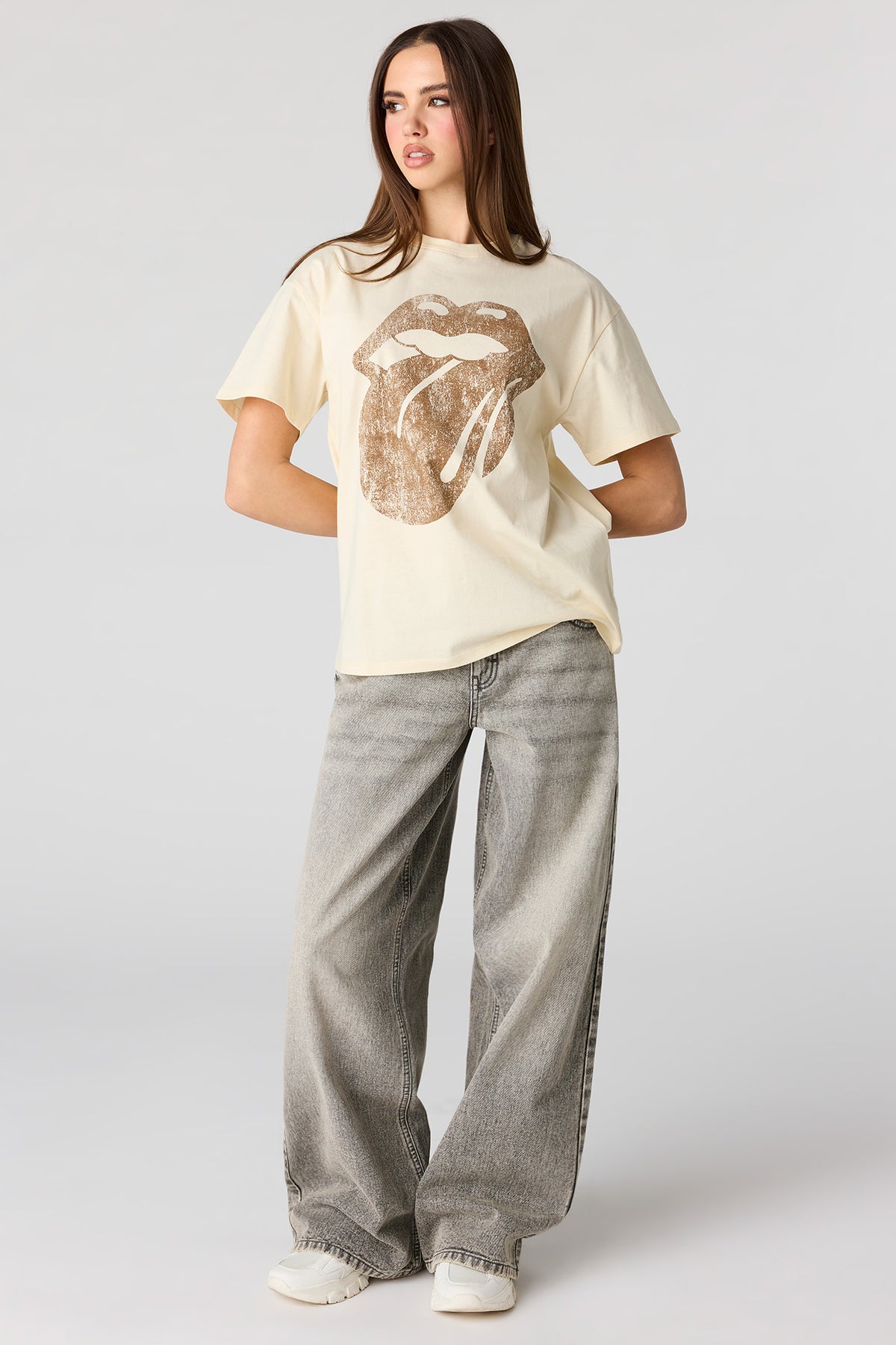 Vue alternative 3. T-shirt de coupe garçonne à imprimé The Rolling Stones