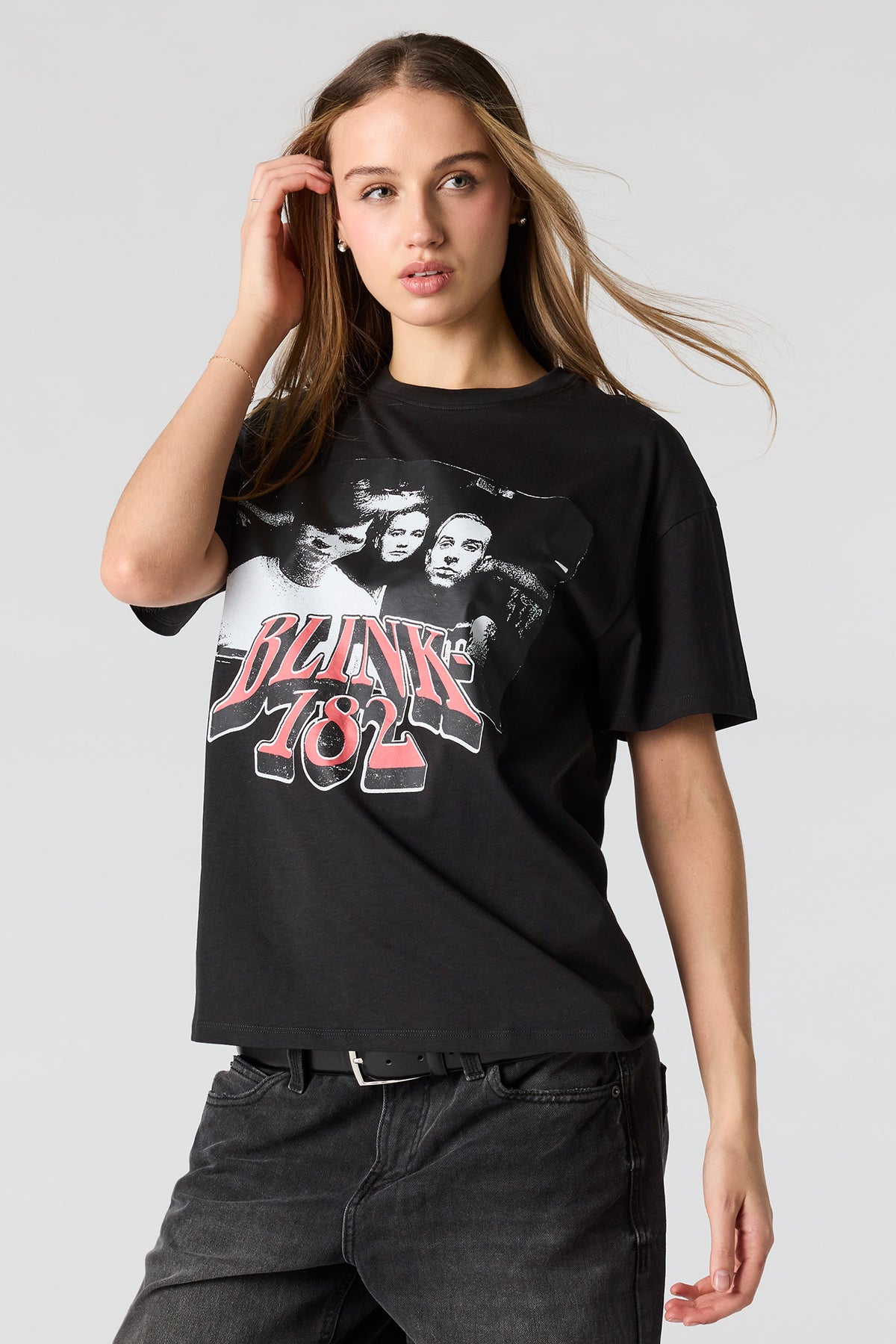 Blink-182 Graphic Boyfriend T-Shirt - Dark Grey