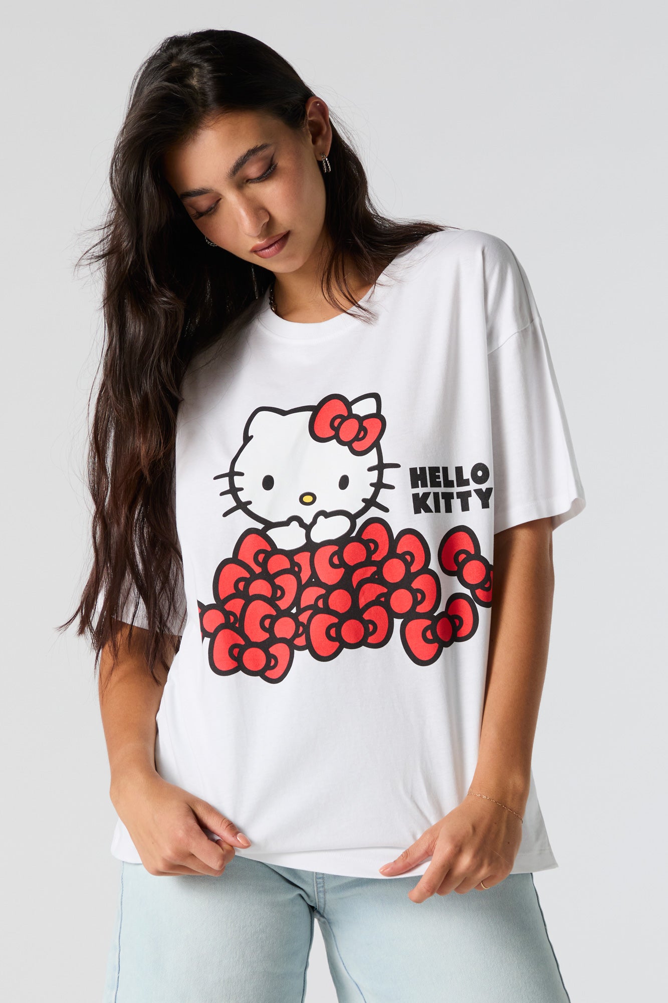 Hello Kitty Bows Graphic Boyfriend T-Shirt