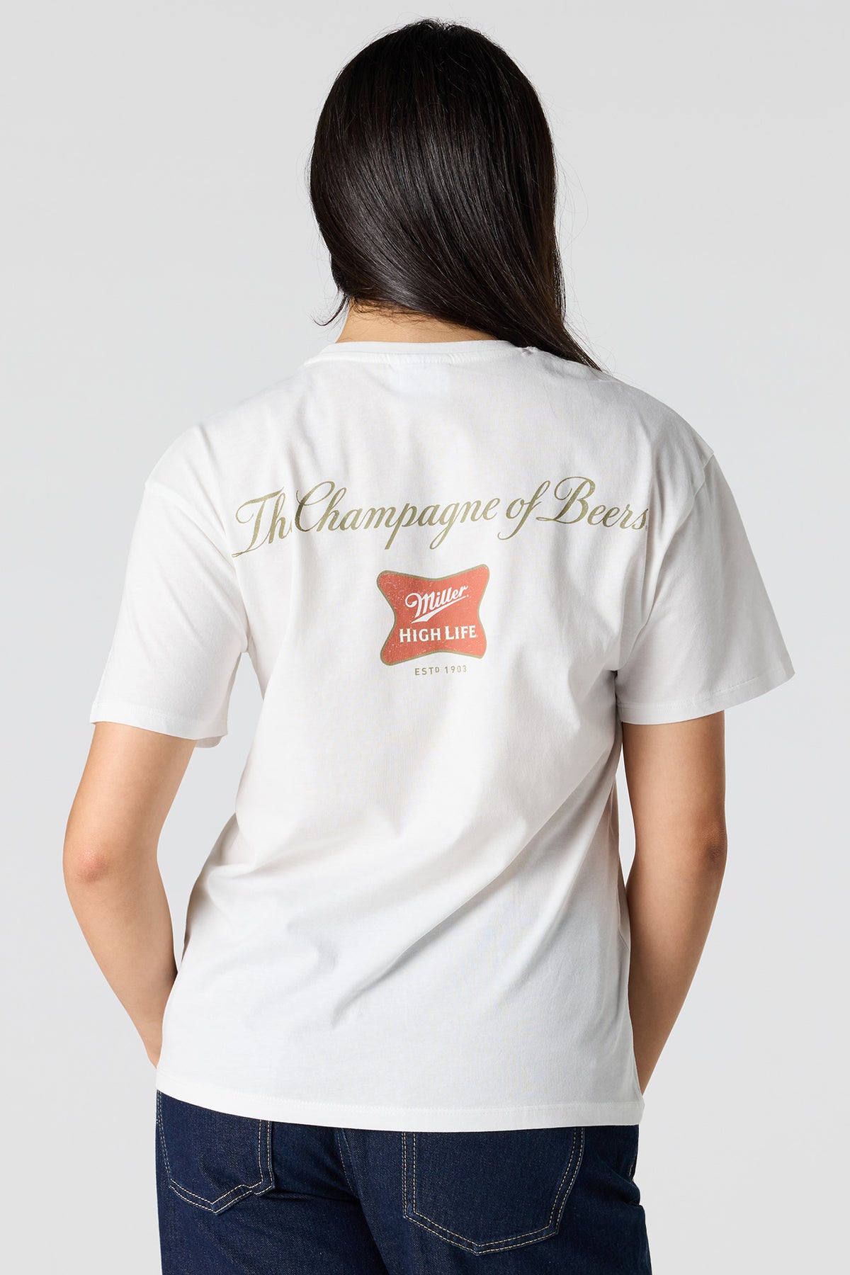 Vue alternative 2. T-shirt de coupe garçonne à imprimé Miller High Life 