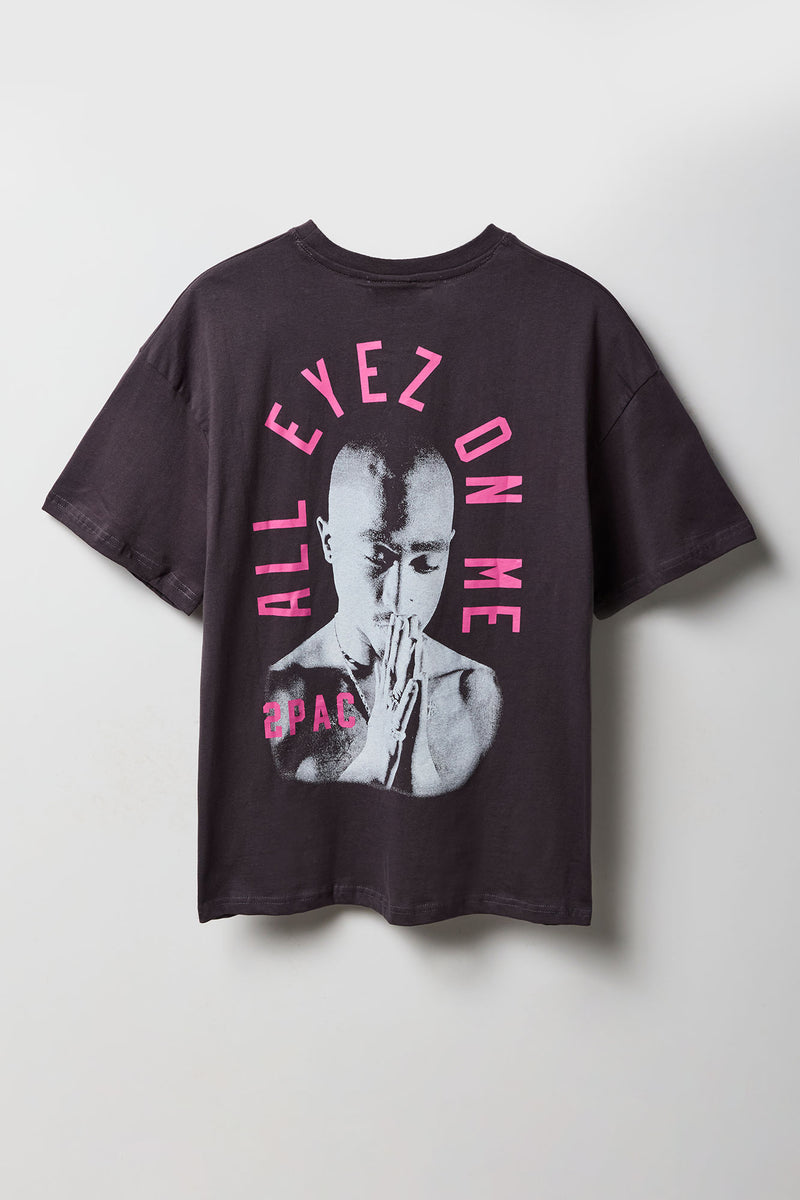 T-shirt coupe garçonne à imprimé Tupac