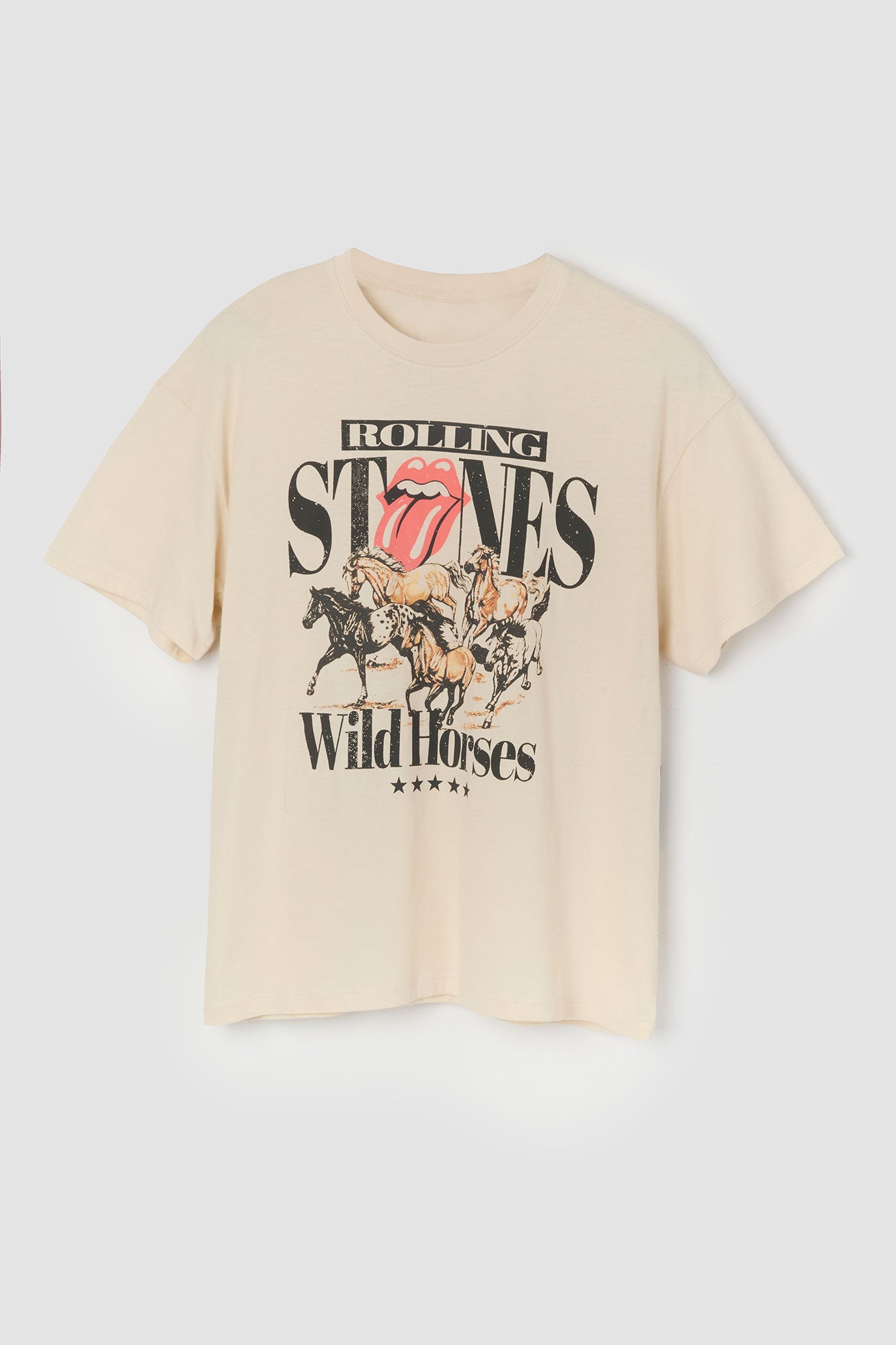 T-shirt de coupe garçonne à imprimé Rolling Stones Wild Horses