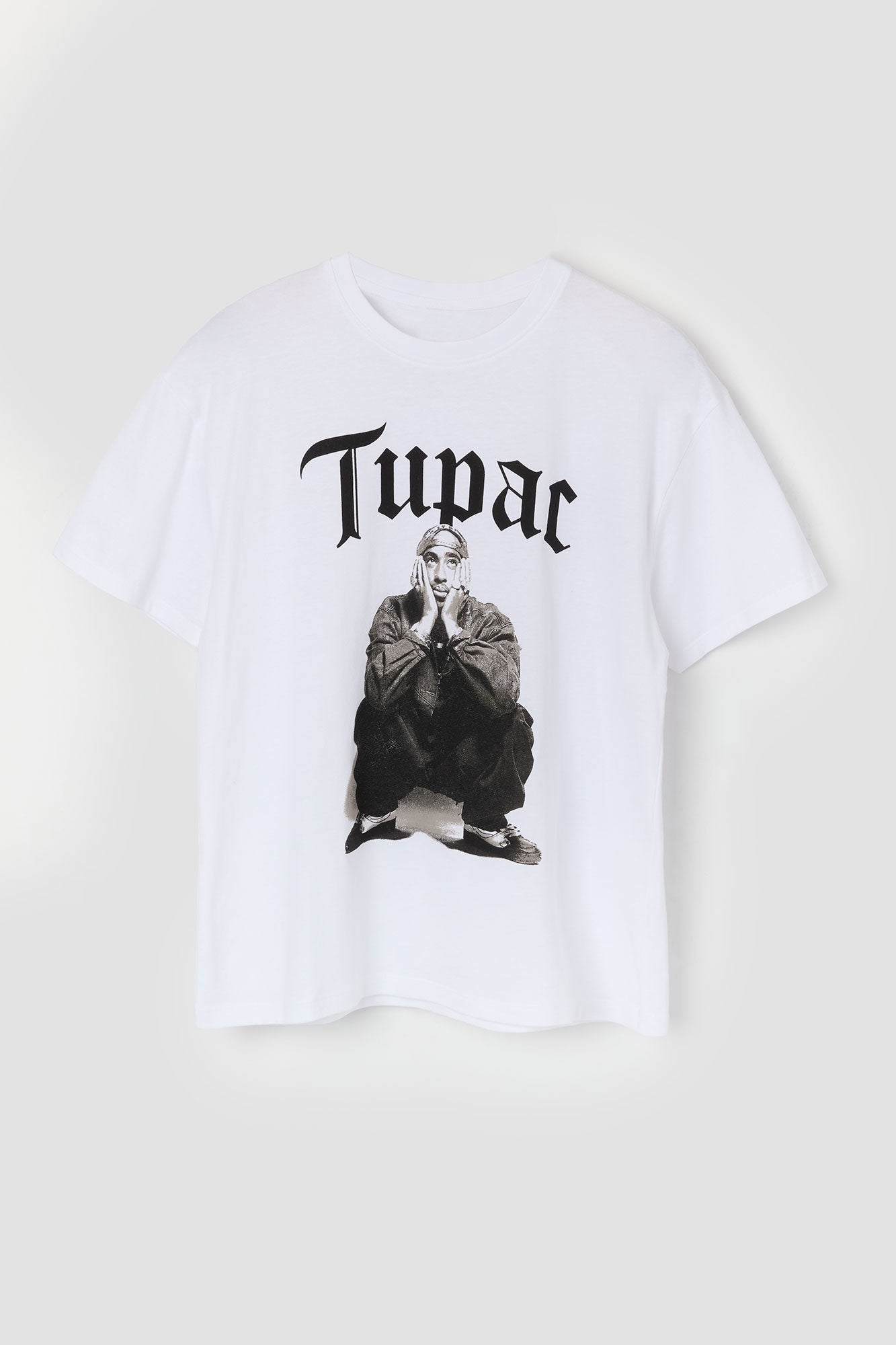 T-shirt de coupe garçonne à imprimé Tupac